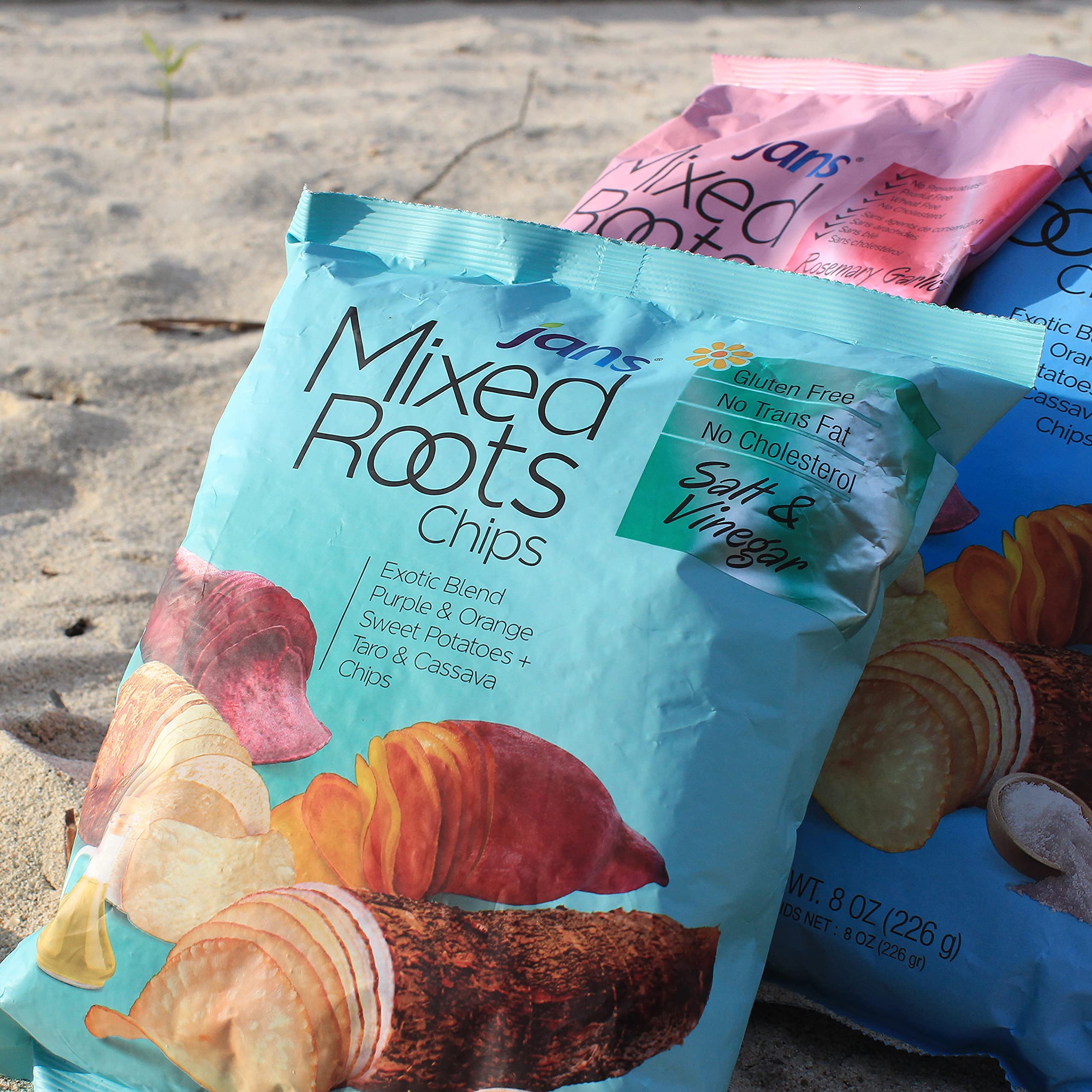 Mixed Roots All Natural Vegetable Chips - Salt & Vinegar Flavor, 2.8 oz | Gluten-Free, Vegan Snack for Parties, School Lunches & Healthy On-the-Go Eating