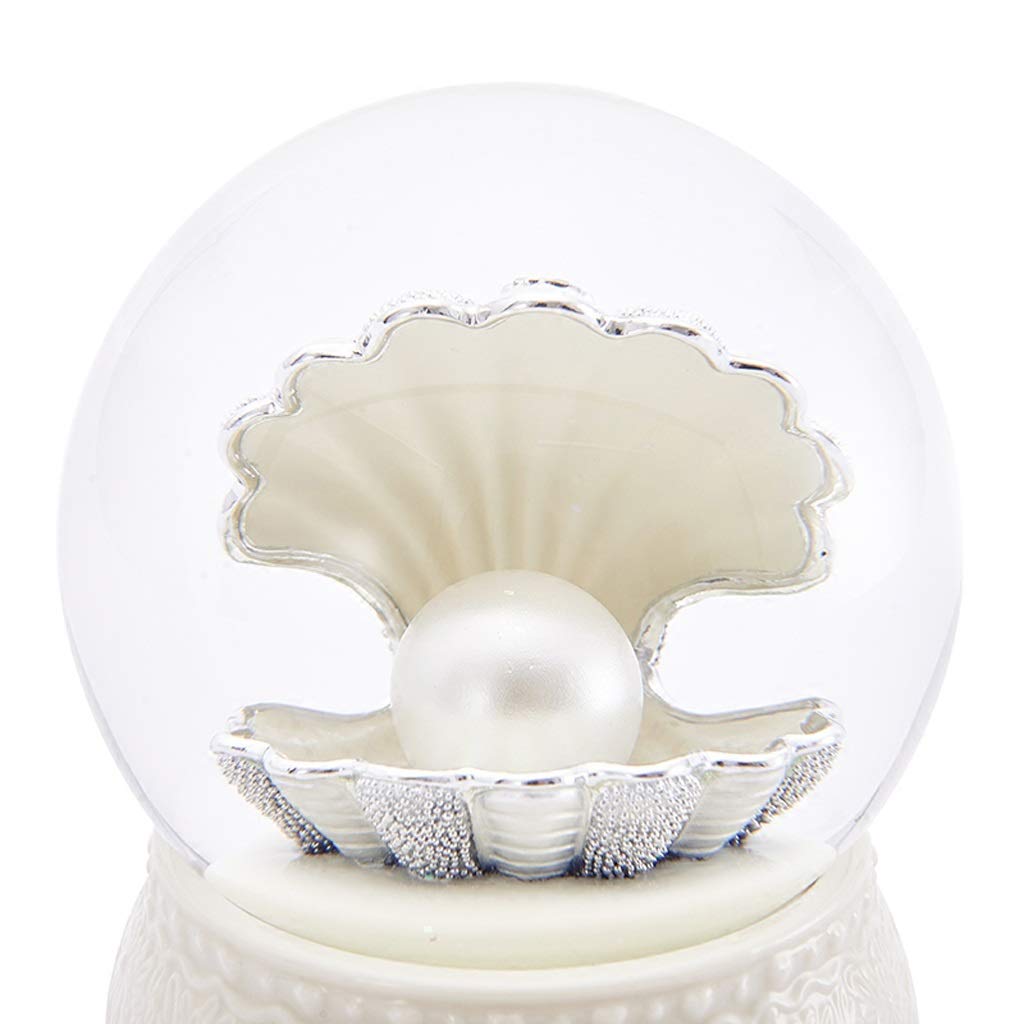 Crystal Music Box with Pearl Snowflake Sequins - Elegant White Musical Gift for Girlfriend, Little Girls - Perfect for Birthdays, Anniversaries & Home Decor