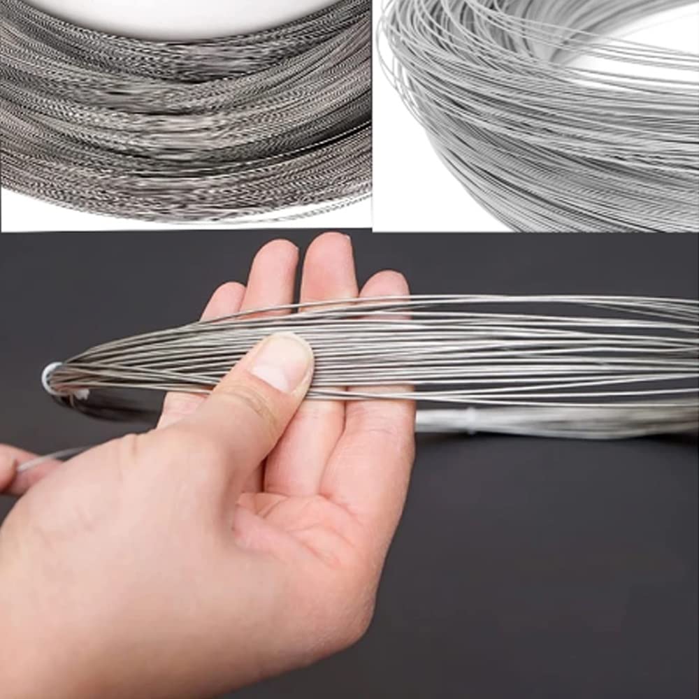 ZOENAE 304 Stainless Steel Wire - 0.5mm Single Strand Soft Binding Wire (100M) for Jewelry Making, Crafts & DIY Projects | Rust-Resistant & Durable