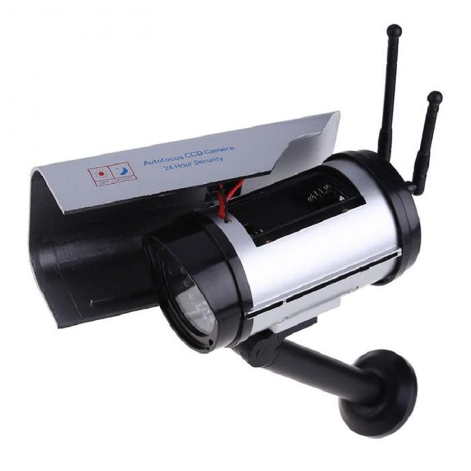 Solar Fake Security Camera with Blinking Light - Dummy Surveillance Camera for Home & Business - Outdoor/Indoor Theft Deterrent for Garage, Yard, Storefront