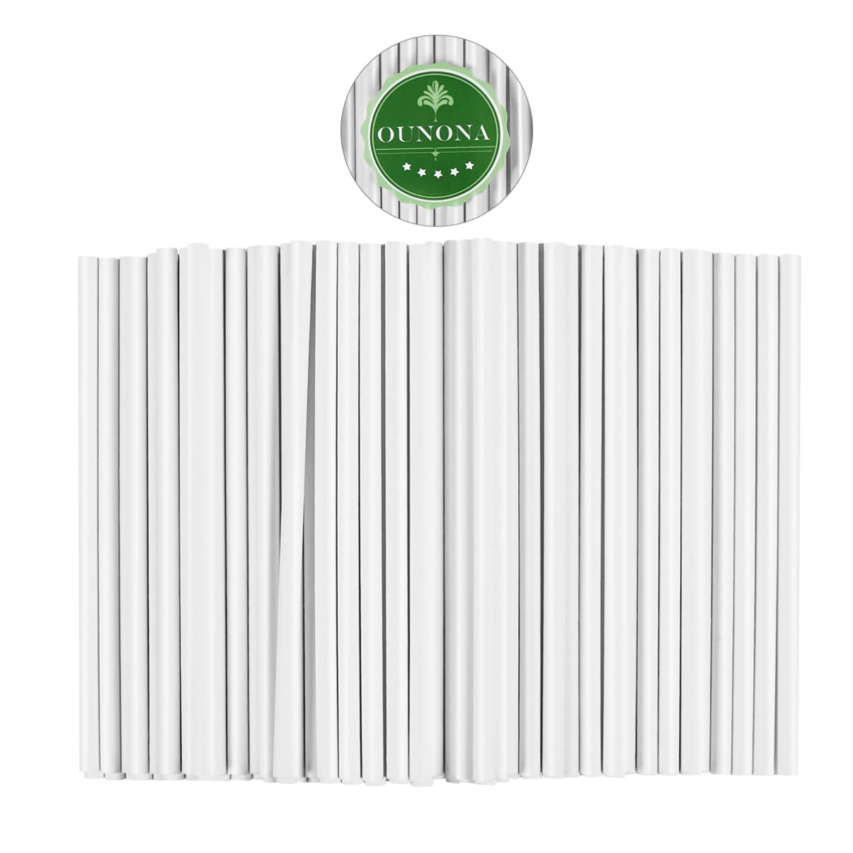 Luxshiny 100pcs White Candy Lollipop Sticks for Cupcake Decor & Party Treats
