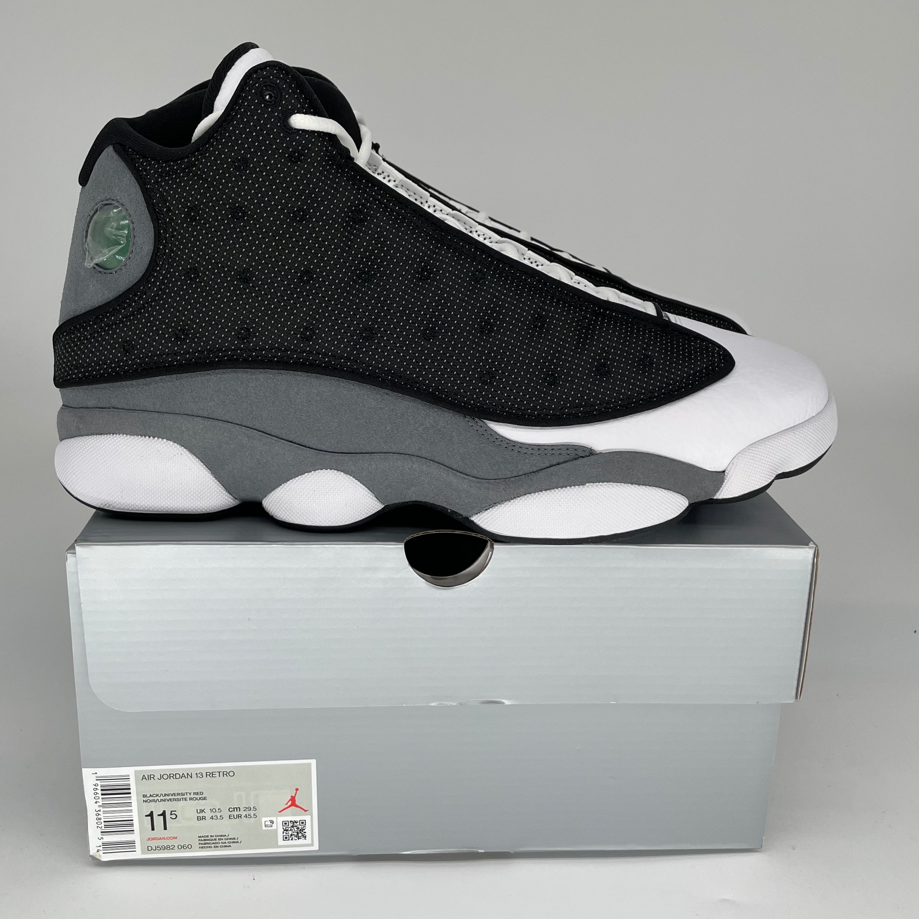 Original Air Jordan 13 Retro 'Black Flint' Men's Basketball Shoes Size 11.5 (DJ5982-060) - Perfect for Streetwear & Court Performance