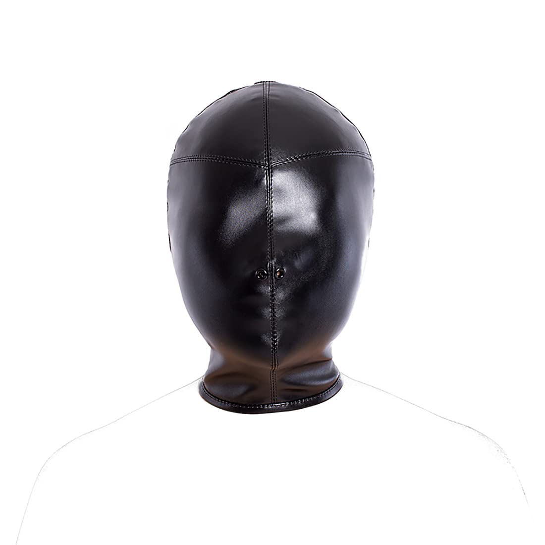 Breathable Leather BDSM Full Face Mask & Head Hood - Fetish Restraint Gear for Adults - Perfect for Role Play, Bondage, and Sensory Deprivation