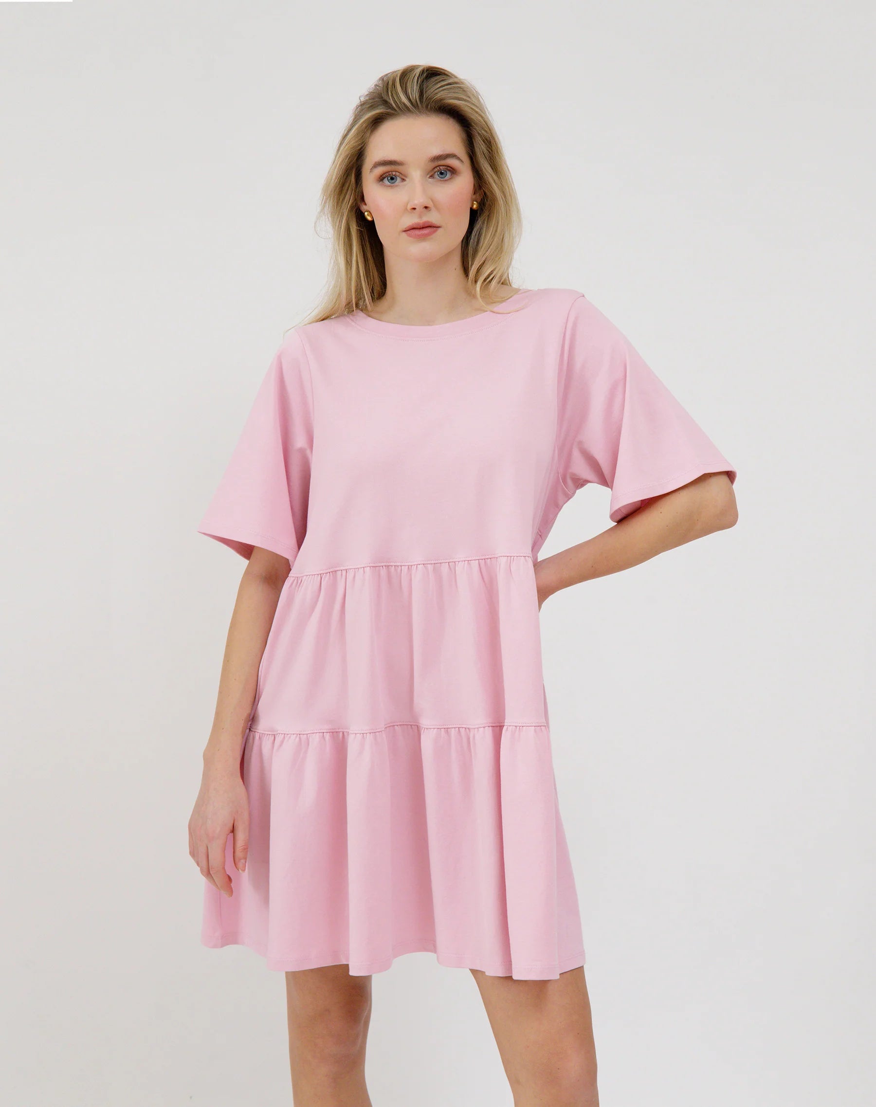 Brunette the Label Women's Tiered Bow Dress - Elegant Flowy Midi Dress for Parties, Weddings & Special Occasions
