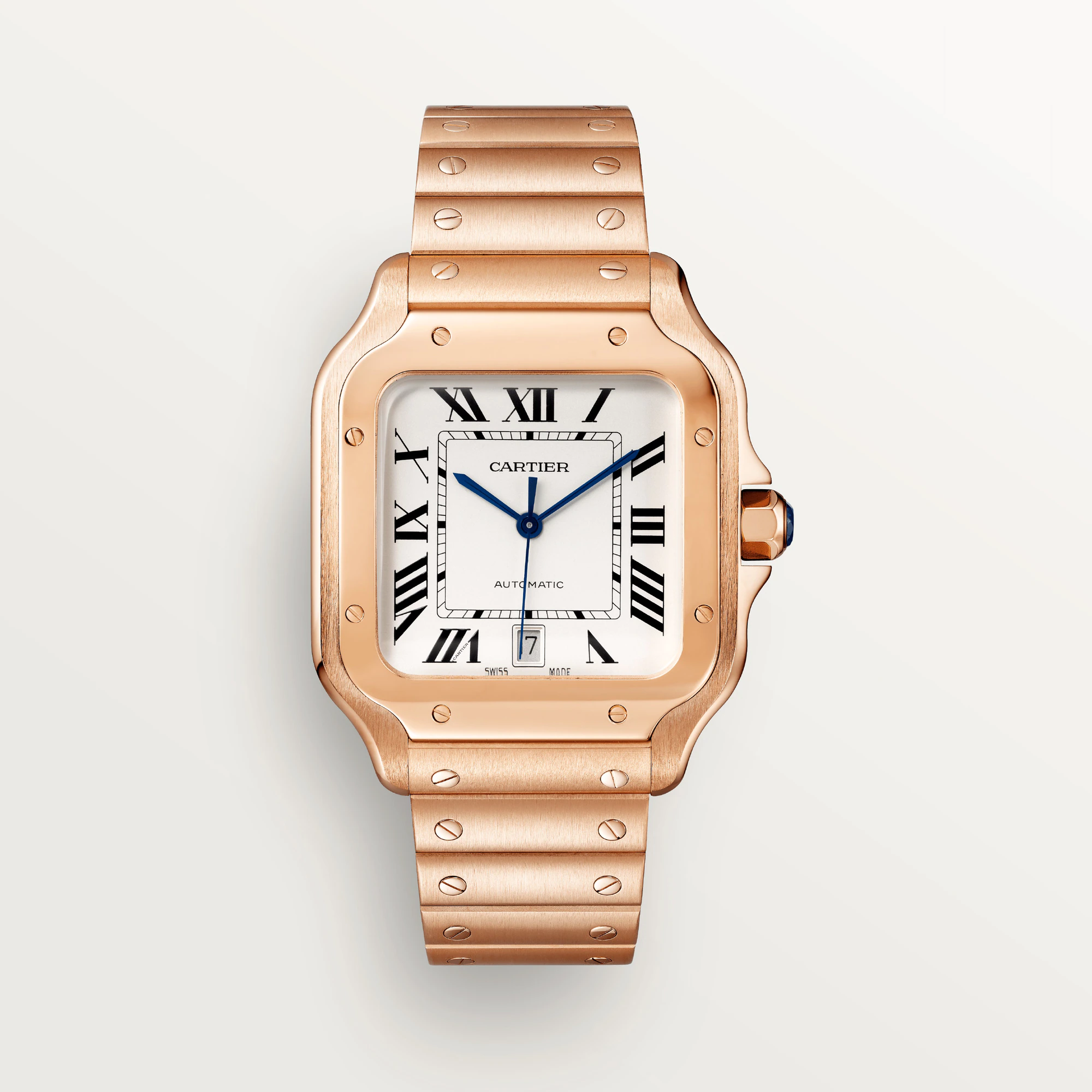 Cartier Santos Rose Gold Men's Luxury Watch - Classic Swiss Automatic Timepiece for Business, Gifts & Special Occasions