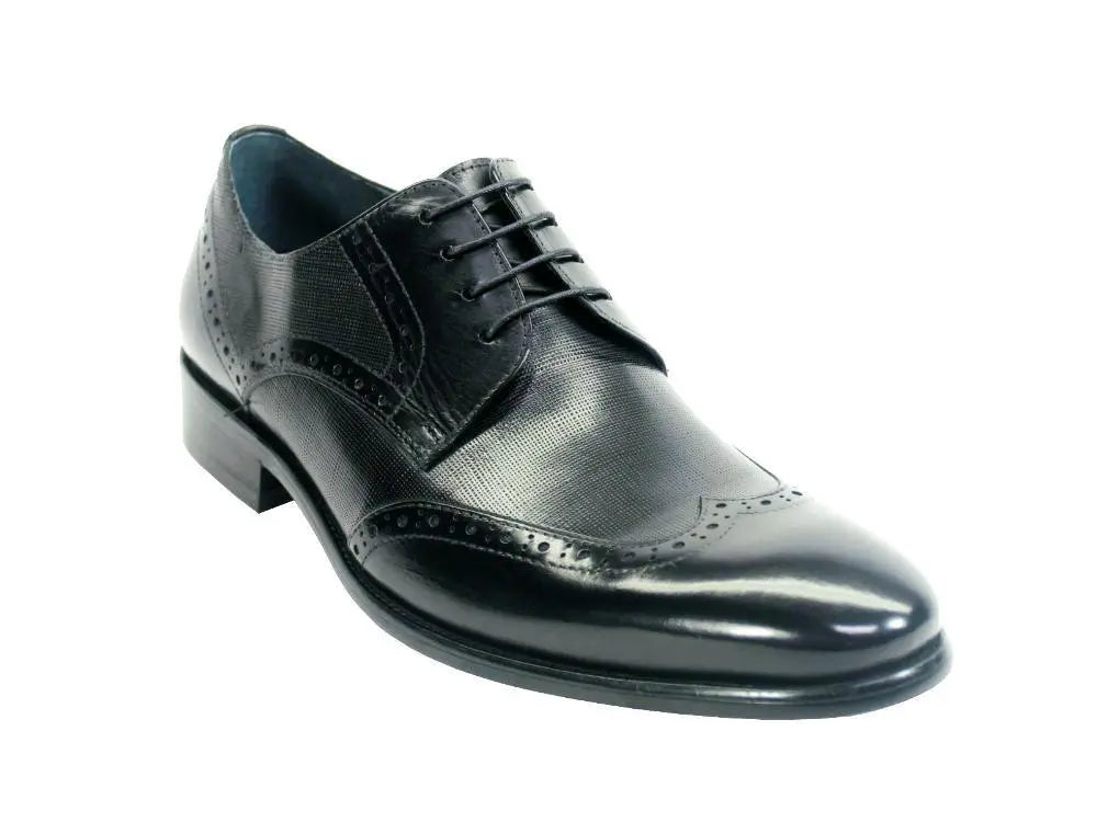 KS886 734 Carrucci Wingtip Oxford Shoes for Men - Classic Business Formal Dress Shoes - Perfect for Office, Wedding & Special Occasions