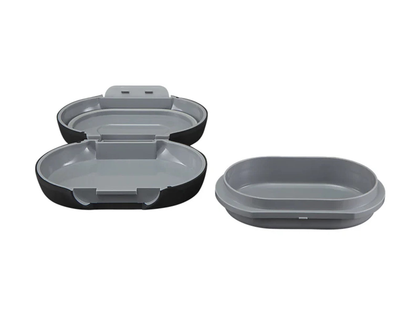 Maxwell & Williams Getgo Snack Bento Box - 3 Compartment Lunch Box for Adults & Kids - Perfect for Office, School, Picnics & Meal Prep - Black
