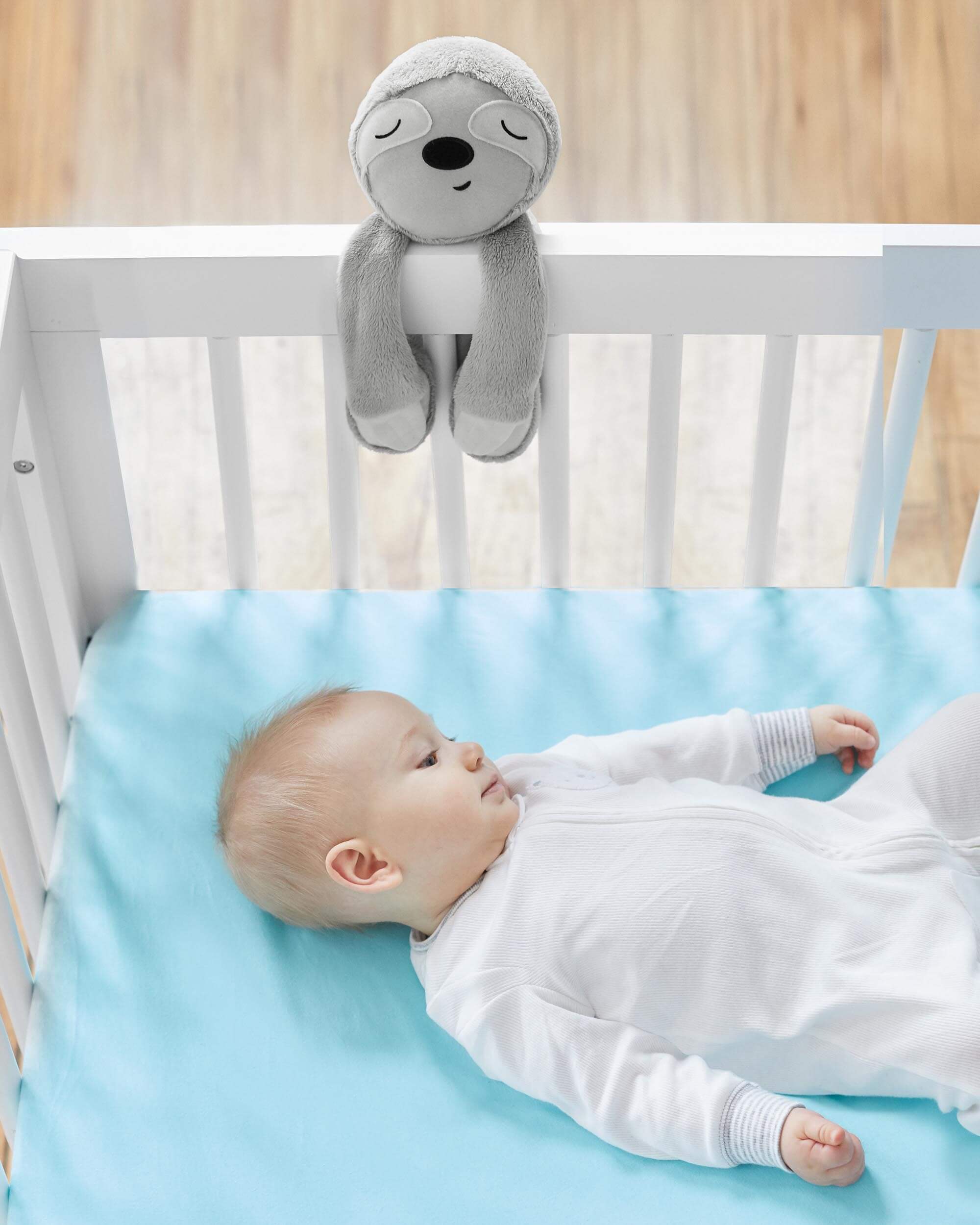 Skip Hop Cry Activated Soother Sloth - Self-Rocking Baby Pacifier with Calming Motion, Perfect for Nursery, Stroller & Car Seat - Helps Soothe Fussy Babies to Sleep