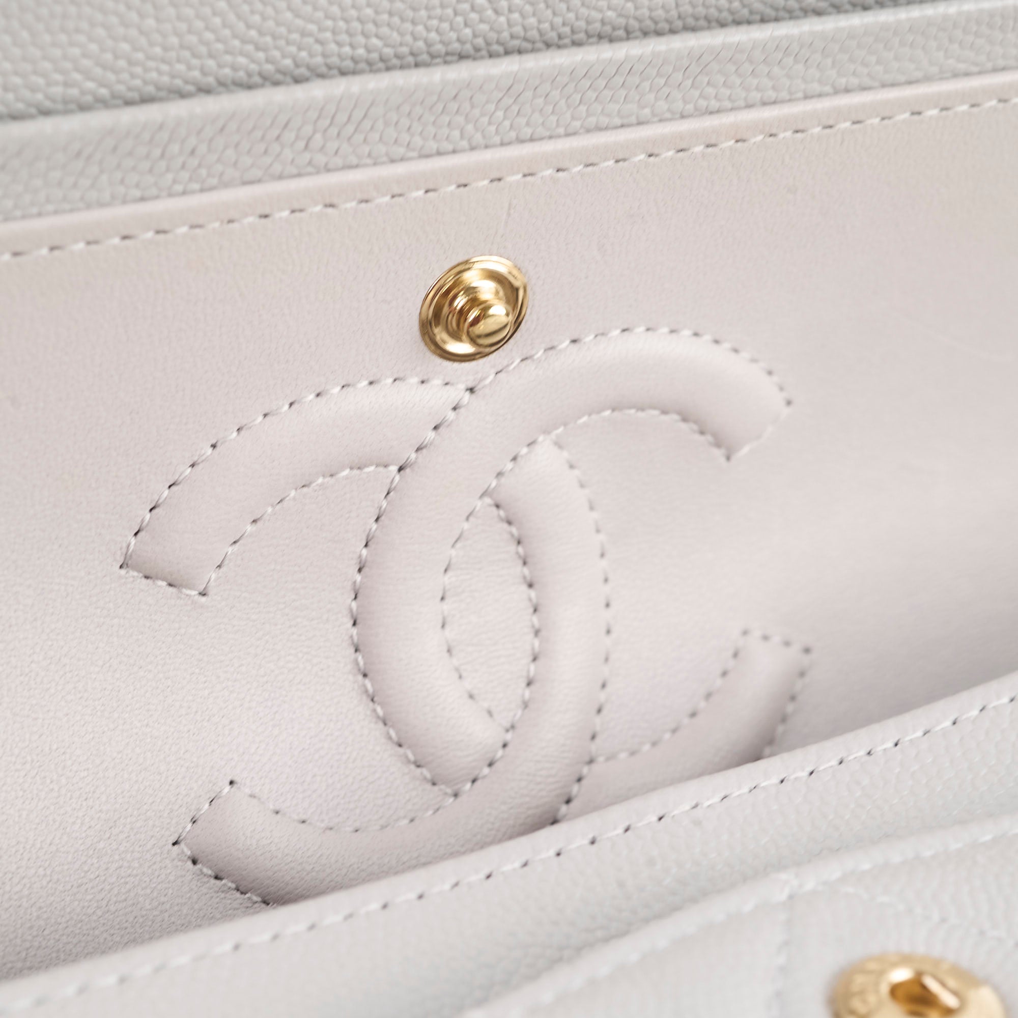 Chanel Small Caviar Double Classic Flap Bag in Dove Grey with Microchip - Luxury Designer Handbag for Women, Perfect for Evening Events & Special Occasions