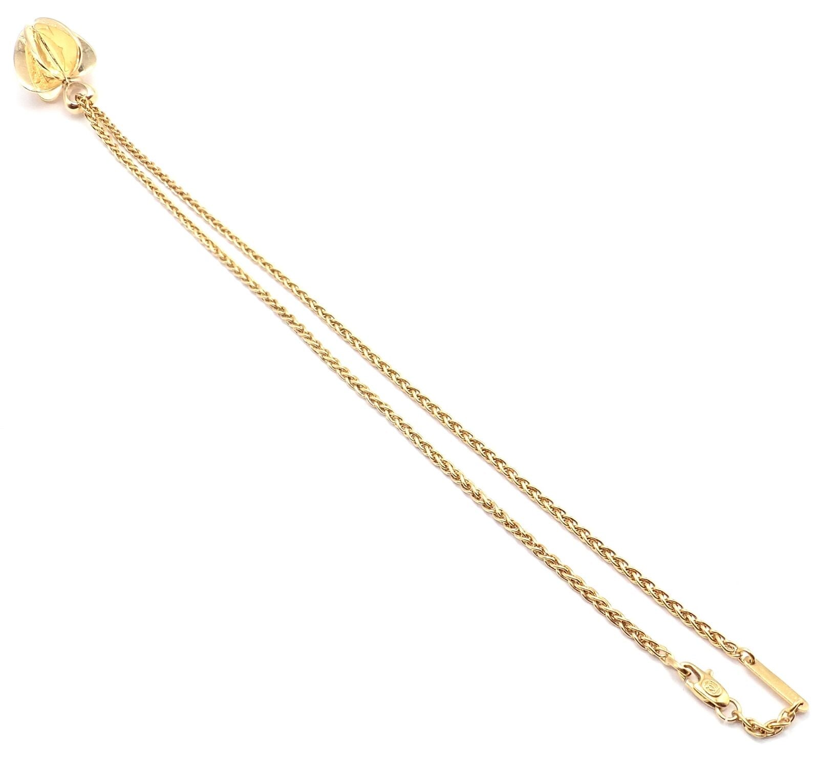 Authentic Cartier 18k Yellow Gold Double C 3D Apple Pendant Necklace for Women - Luxury Jewelry Gift for Anniversary, Birthday & Special Occasions