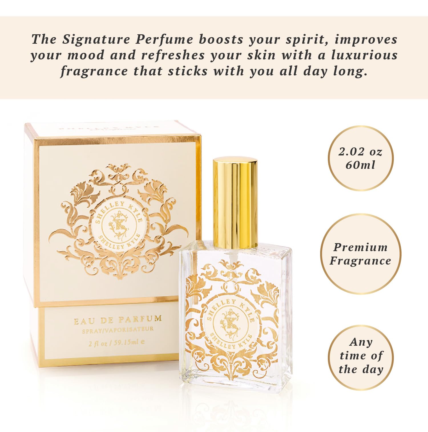 Shelley Kyle Signature Luxurious Perfume for Women - 60ml Floral Fragrance with Violet Leaves, Freesia & Lemon Zest - Elegant Scent for Date Night, Office & Special Occasions