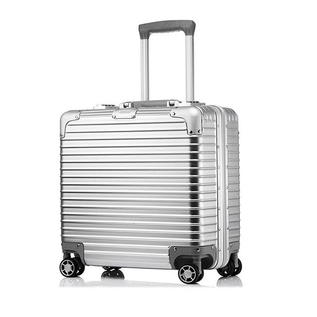 18-Inch Captain Airborne Aluminum Frame Camera Bag - Fashionable Luggage Box with Smooth Female Casters for Travel & Photography (Perfect for Air Travel, Photo Shoots & Business Trips)