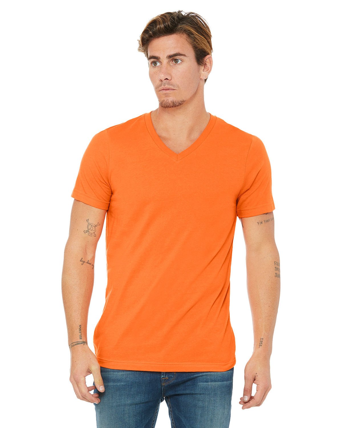 Bella + Canvas 3005 Unisex Jersey Short Sleeve V-Neck T-Shirt - Soft Cotton Tee for Men & Women - Perfect for Casual Wear, Gym, and Everyday Outfits