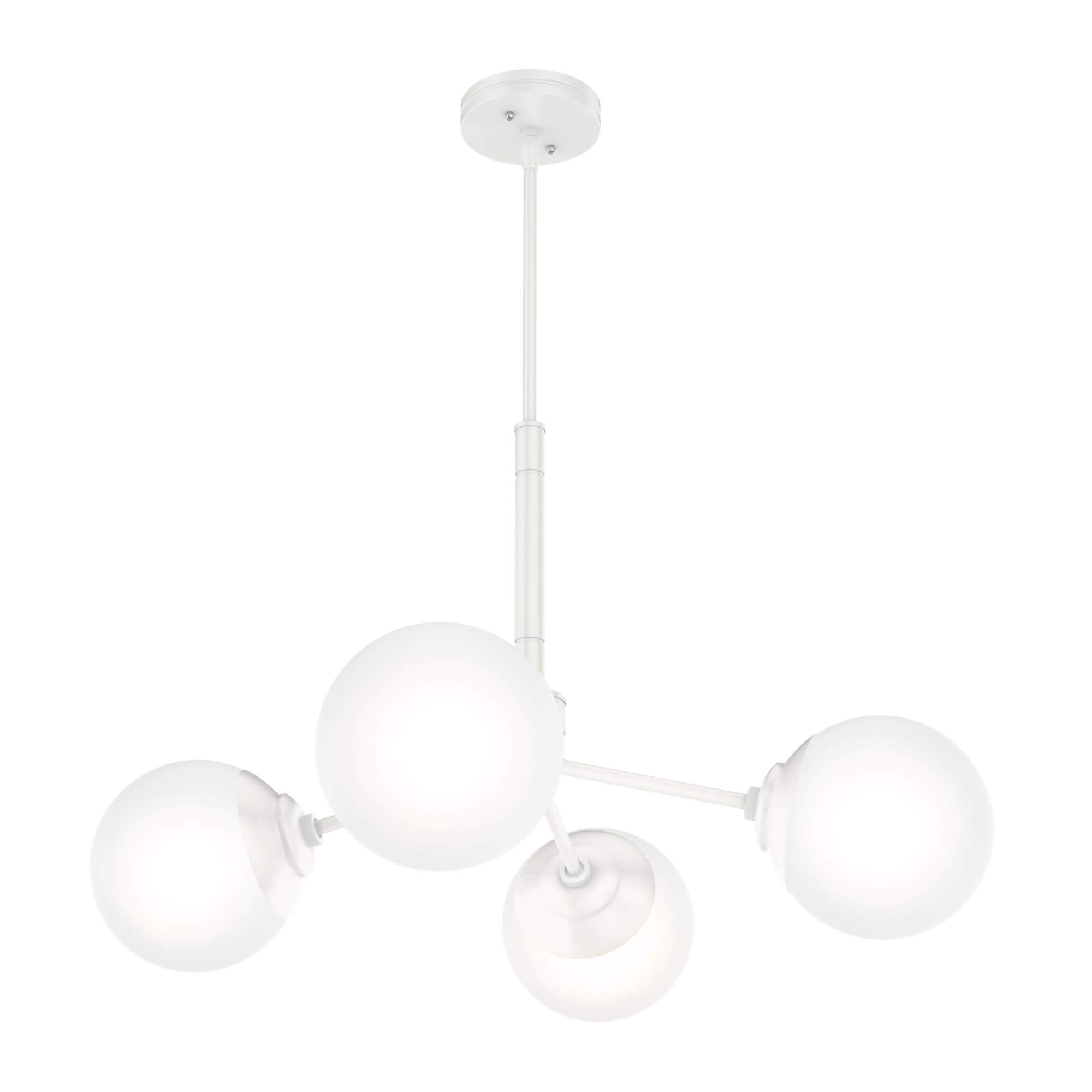 Hunter Fan Company 19017 Hepburn 5-Light Chandelier in Matte White Finish - Elegant Ceiling Lighting Fixture for Dining Room, Living Room & Bedroom