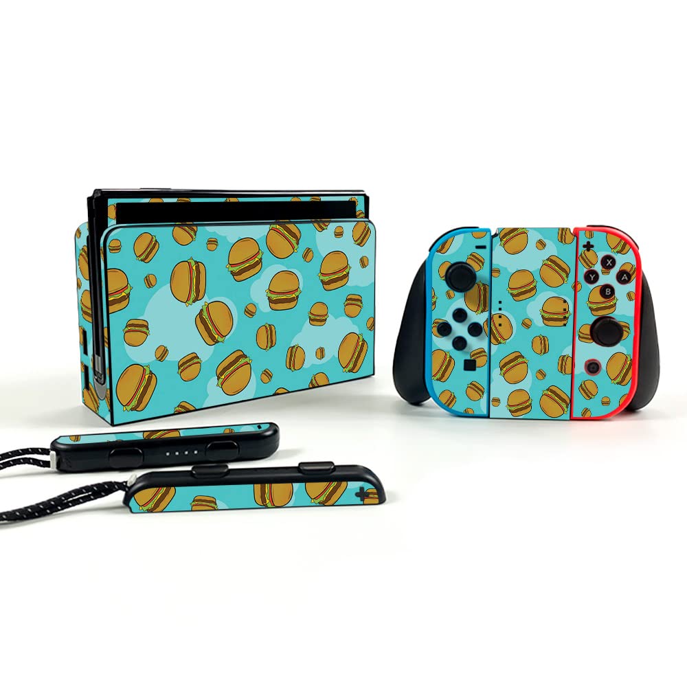 MightySkins Custom Vinyl Skin for Nintendo Switch OLED - Burger Heaven Design | Protective & Durable Decal Wrap Cover | Easy to Apply & Remove | Made in USA | Perfect for Gaming Protection & Personalization