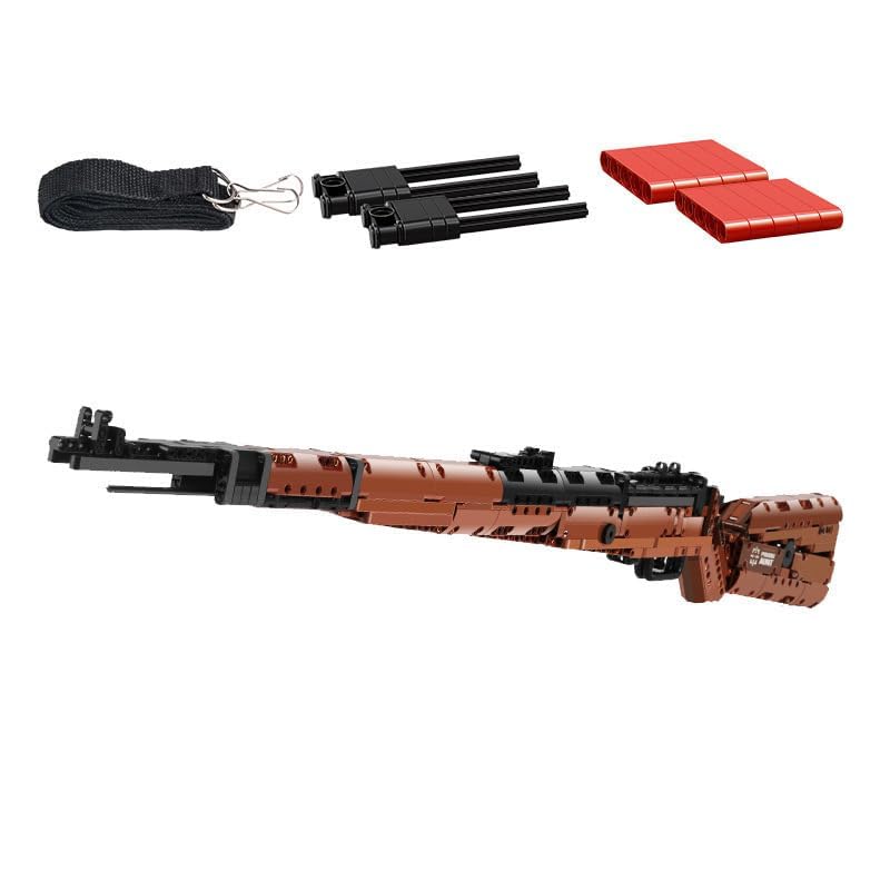 Technik Military Arm Blasters, 1025-Piece Precision 98K Rifle with Shooting Function - DIY Military Sniper Rifle Model for Adults & Kids - Lego Compatible Building Kit for War Games & Collectors