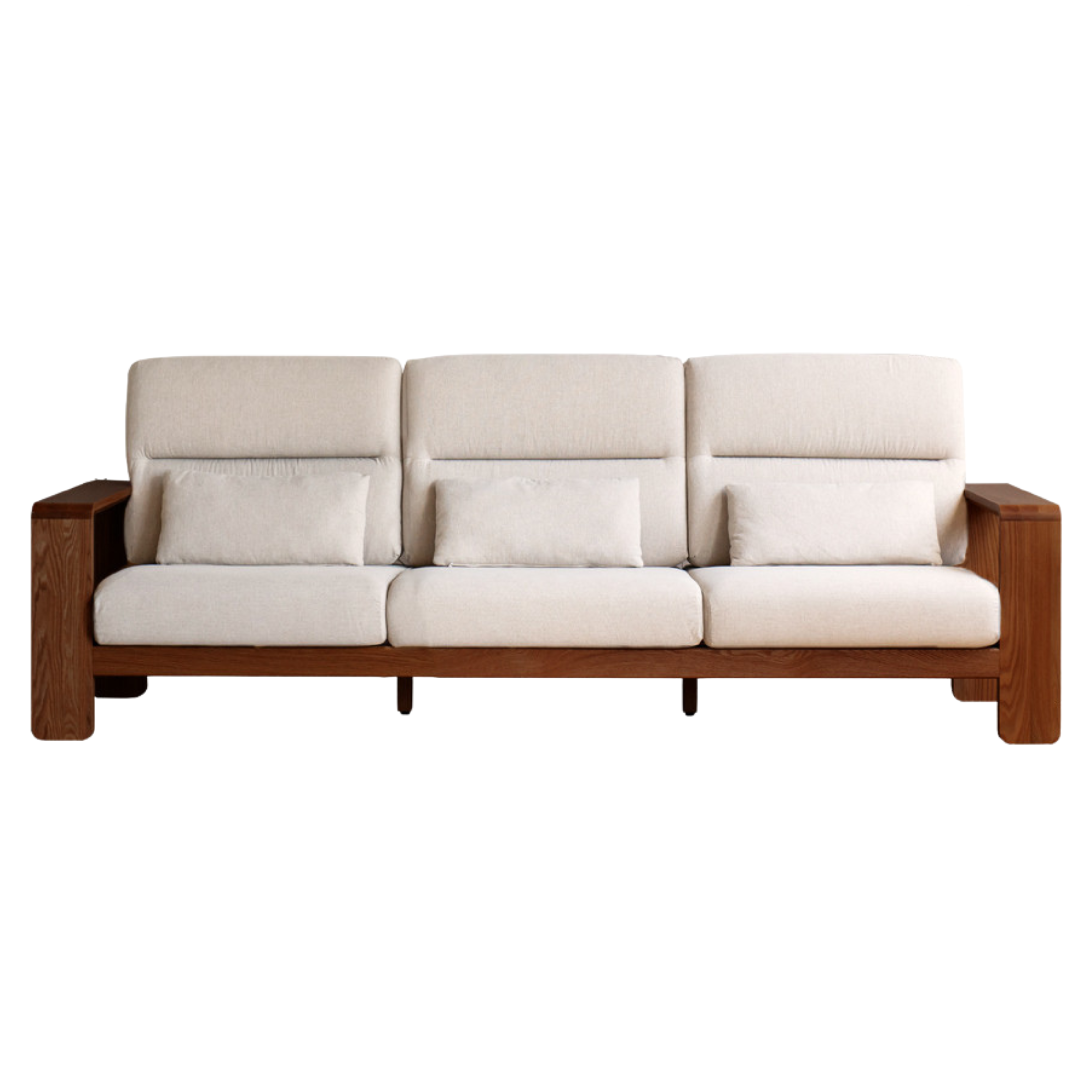 Oak Solid Wood High Back Fabric Corner Sofa - Modern L-Shaped Sectional Couch for Living Room, Lounge & Family Room Comfort
