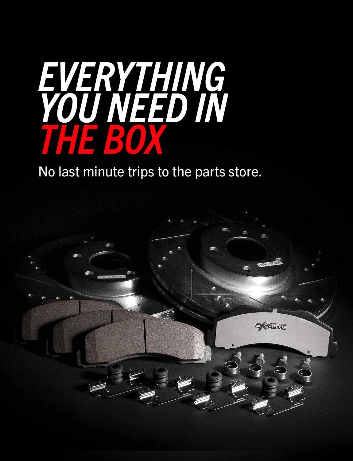 Power Stop K5729-26 Rear Z26 Carbon Fiber Brake Pads Kit with Drilled & Slotted Brake Rotors - High Performance Braking System for Cars, Trucks & SUVs - Perfect for Daily Driving, Racing & Off-Road Use