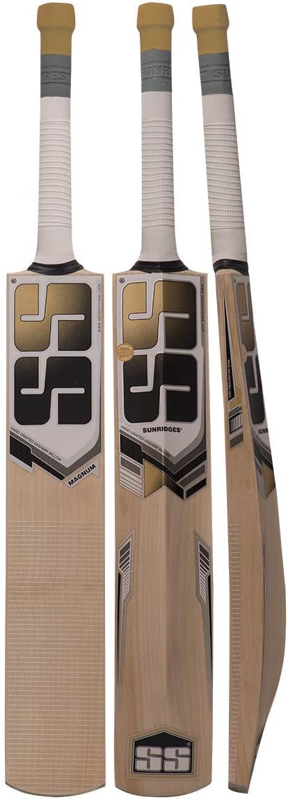 Premium SS Magnum Kashmir Willow Leather Ball Cricket Bat - Adult Size with Short Handle & Protective Cover | Perfect for Practice, Matches & Outdoor Sports