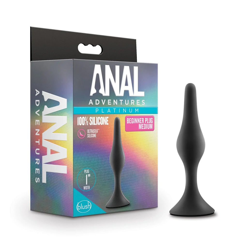 Anal Adventures Platinum Silicone Beginner's Butt Plug - Medium Size for Comfortable Anal Training & Pleasure | Perfect for Couples Play & Solo Exploration