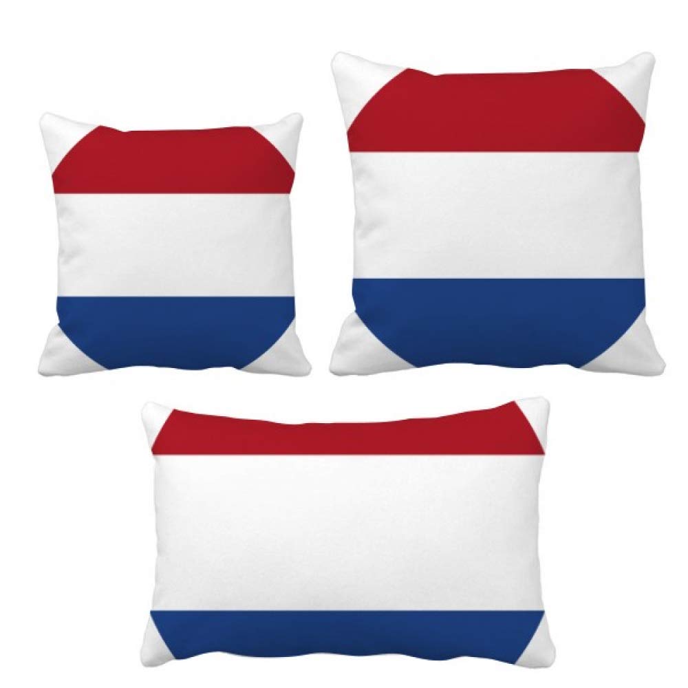 DIYthinker Netherlands Flag Throw Pillow Set - European Country Cushion Covers for Sofa, Bed, Living Room Decor - Perfect Gift for Home & Travel Enthusiasts