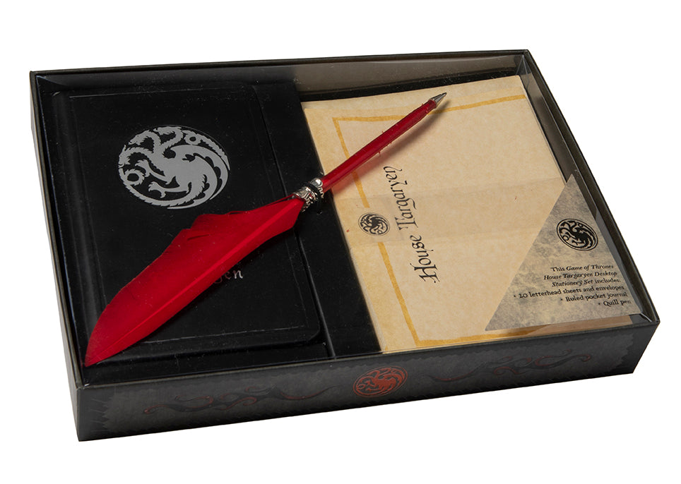 Game of Thrones House Targaryen Desktop Stationery Set with Pen - Dragon Themed Office Supplies for Fans & Collectors | Perfect for Writing, Gift Giving & Home Decor