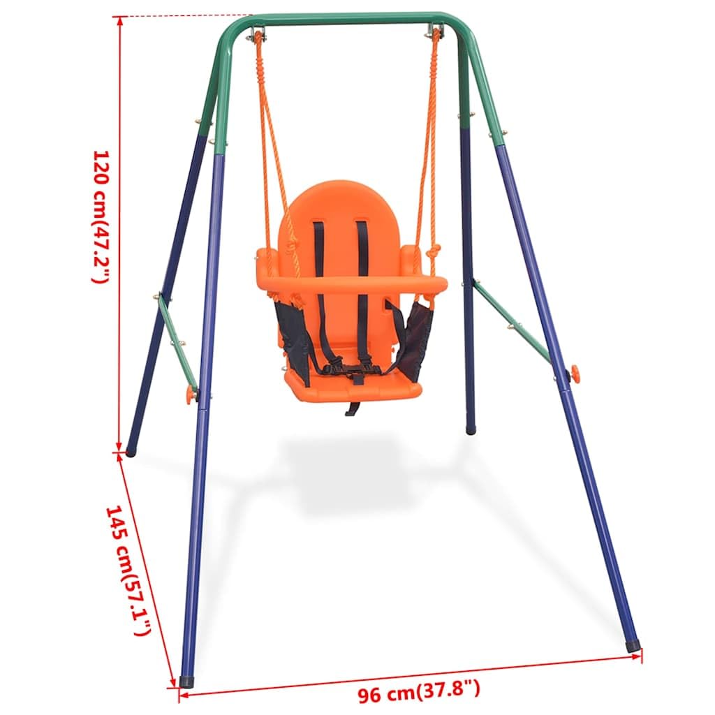 Safe & Fun Orange Toddler Swing Set with Adjustable Safety Harness - Perfect for Backyards, Parks & Indoor Play Areas