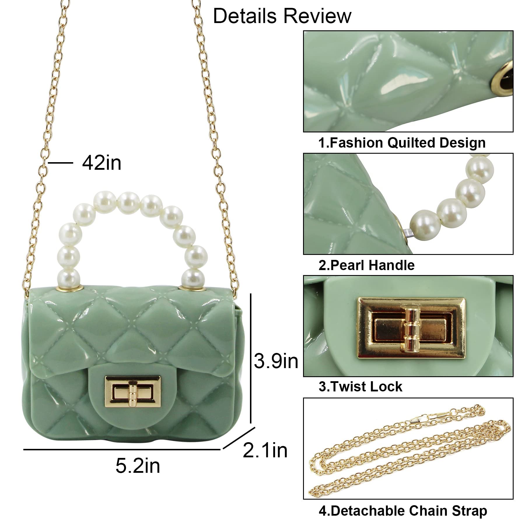 Mini Pink Purse for Little Girls - Fashion Candy Handbag with Pearls Handle, Cute Jelly Shoulder Bag & Crossbody Purse for Kids (Small) | Perfect for Birthday Gifts, School, Parties & Dress-Up Play