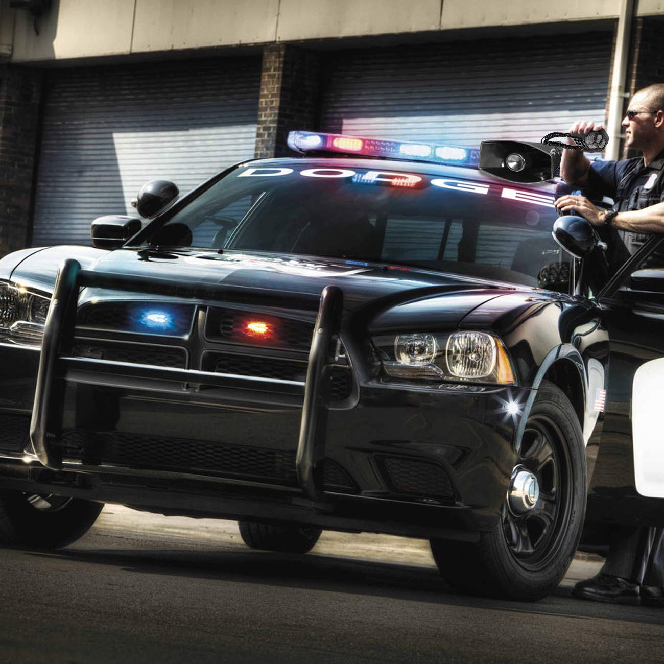 5-Tone Patrol Car Siren Horn with 100W PA Speaker System & Microphone - Emergency Vehicle Siren for Police, Security, and First Responders - Ideal for Law Enforcement, Traffic Control, and Emergency Situations