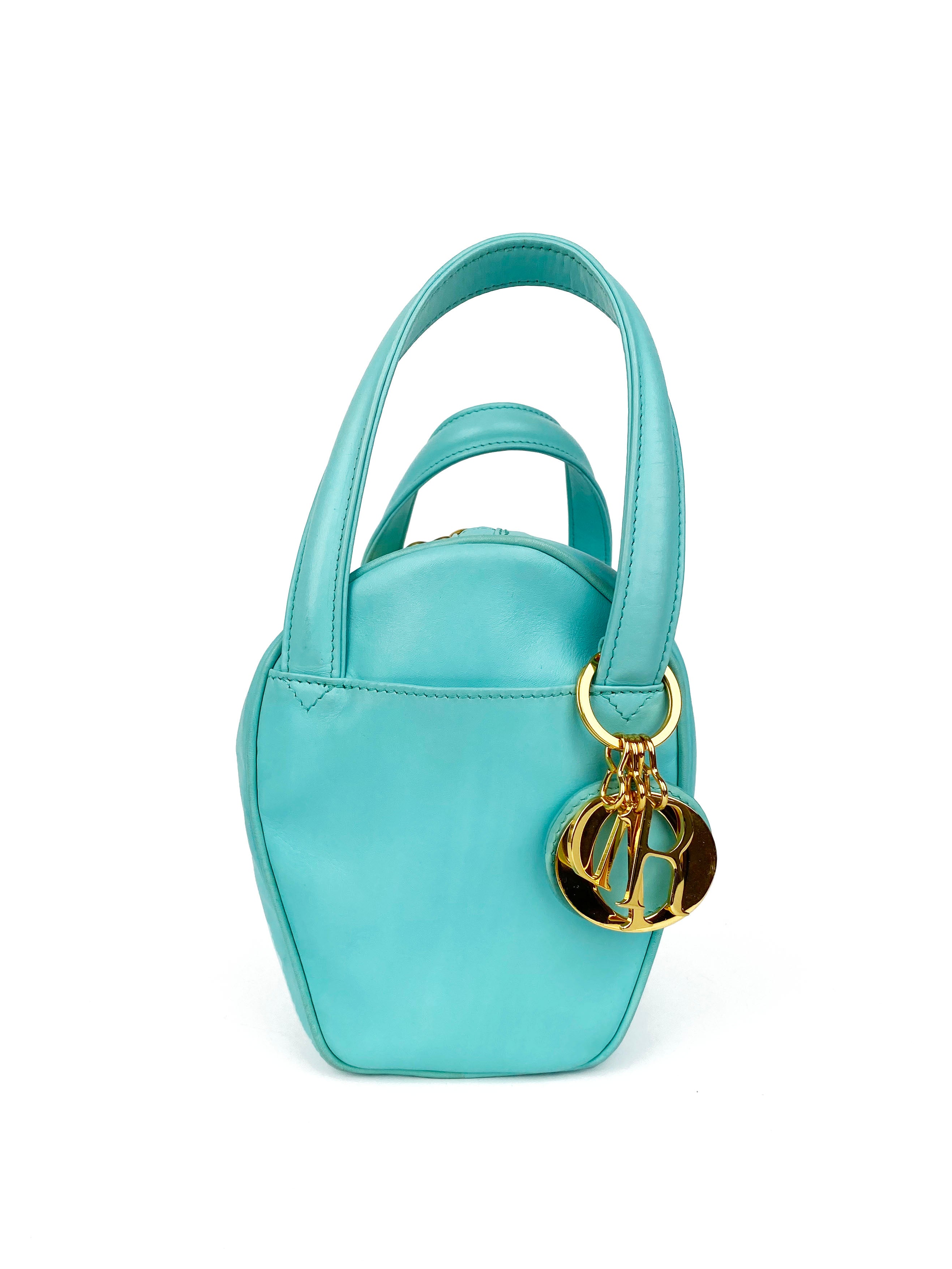 Dior Small Blue Iridescent Vintage Hobo Handbag - Elegant Crossbody Purse for Women, Perfect for Date Night & Evening Events