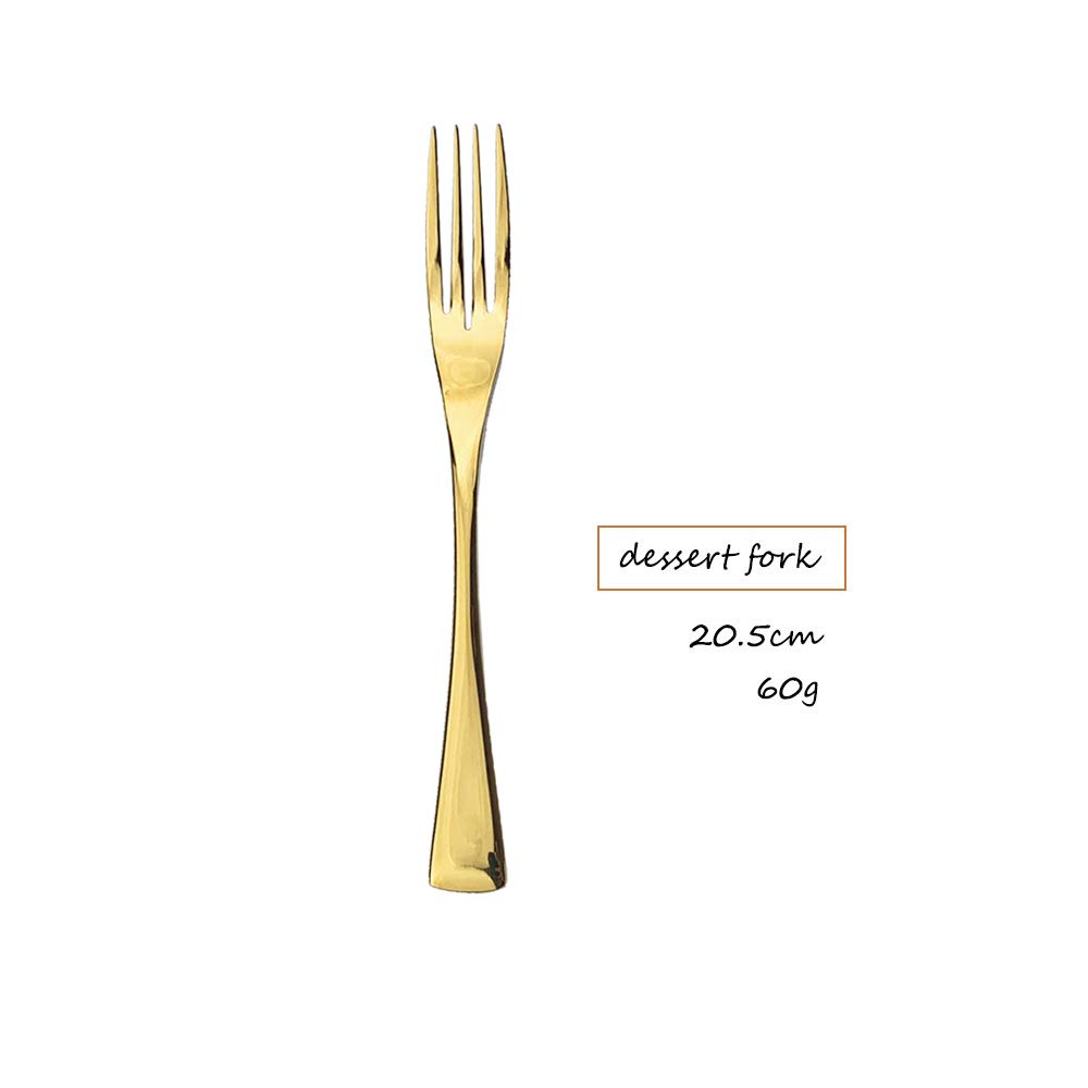 JASHII 4-Piece Mini Dessert Forks Set - 18/10 Stainless Steel Mirror Polished Flatware - Elegant Gold Cake Forks for Tastings, Pastries, Desserts, Home Kitchen & Restaurant Use - Perfect for Afternoon Tea, Wedding Parties & Fine Dining