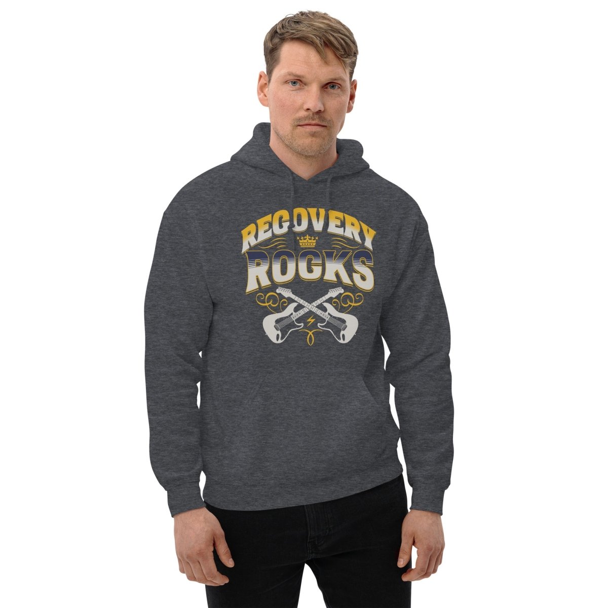 Recovery Rocks Out Hoodie - Unisex Comfort Fit Pullover for Gym, Workouts & Everyday Wear | Motivational Comeback Sweatshirt for Men & Women