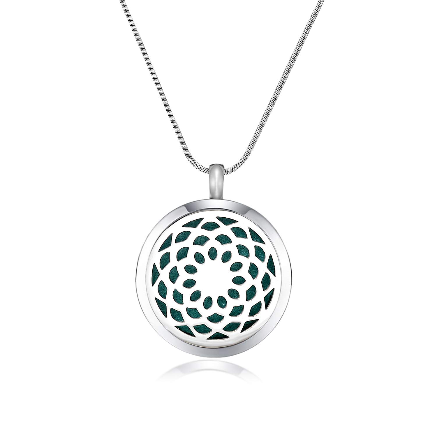 AZNECK Sunflower Essential Oil Diffuser Necklace for Women - Aromatherapy Pendant Locket Jewelry with Inspirational 