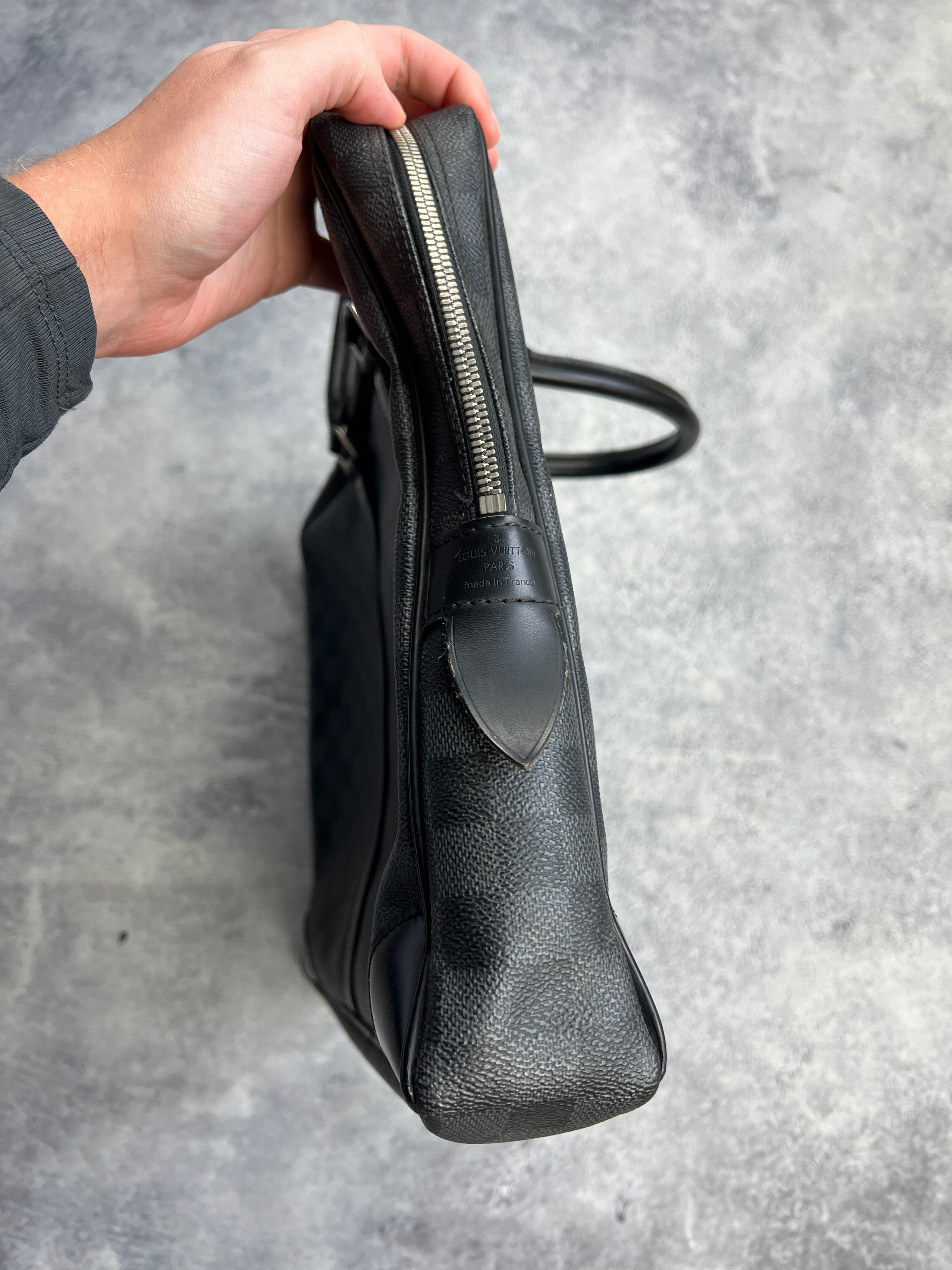 Authentic Louis Vuitton Porte Documents Voyage Damier Ebene Canvas Business Briefcase - Perfect for Business Travel & Professional Meetings