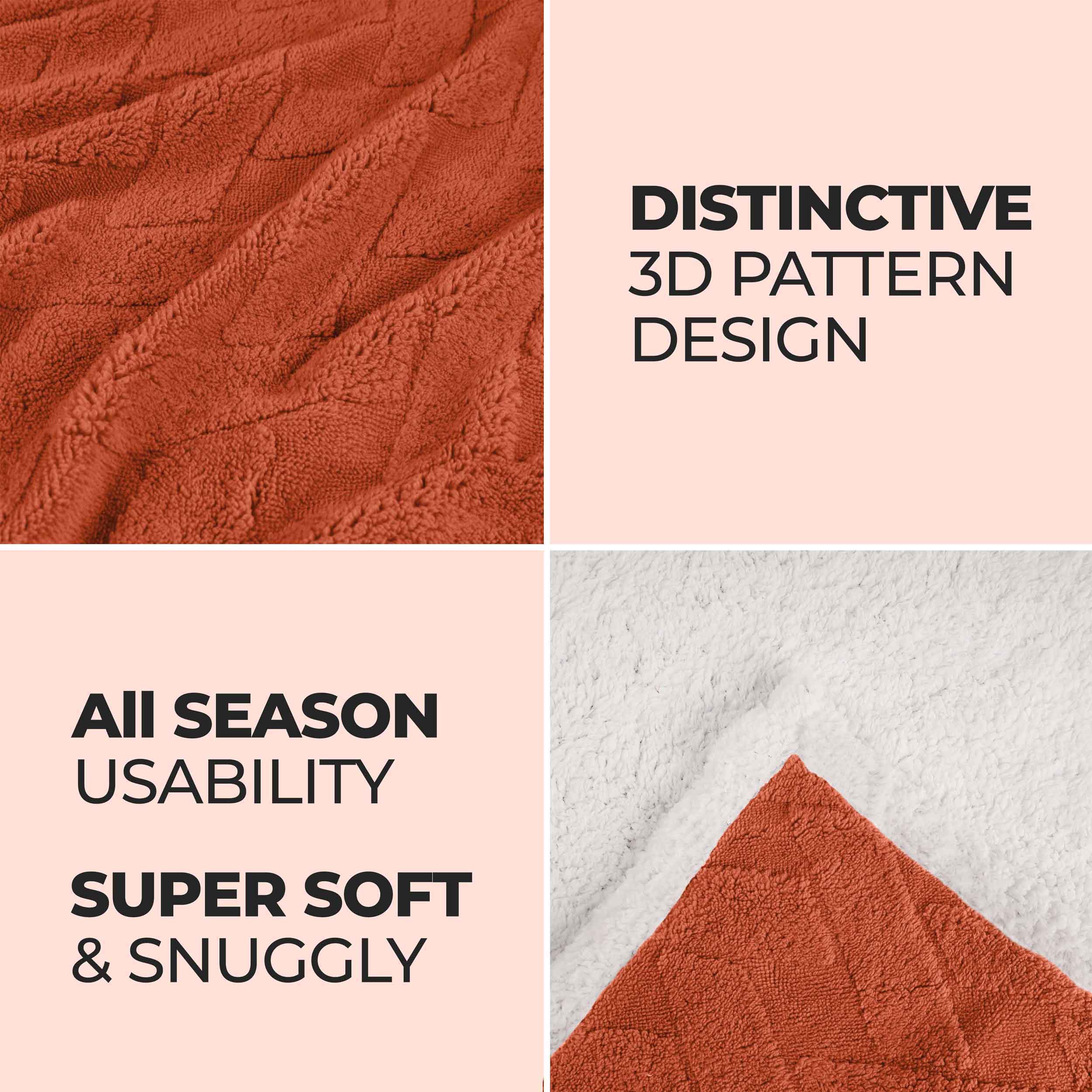 Nuuk Reversible Jacquard Lattice Plush Sherpa Fleece Blanket - Ultra Soft & Warm Winter Throw for Couch, Bed & Travel - Cozy Home Decor Gift for Christmas & Cold Weather