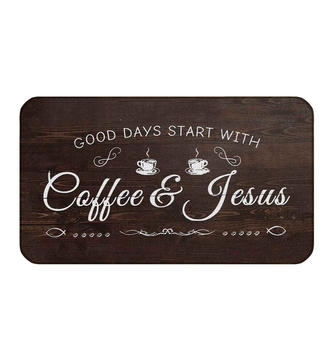 Premium Coffee-Themed Door Mat - Non-Slip Indoor/Outdoor Welcome Mat for Kitchen, Bar & Entrance - 17x30 Inch Coffee Lover Decor - Perfect for Cafes, Homes & Office Spaces
