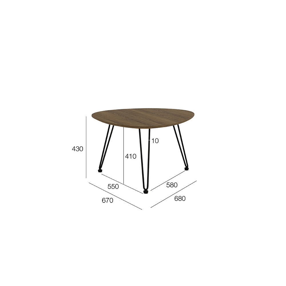 CORWIN 67cm Oval Coffee Table - Solid Walnut Wood - Modern Living Room Center Table for Home Decor & Entertainment