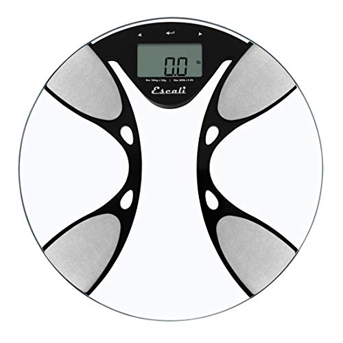 Escali Ultra Slim Digital Body Fat Scale with BIA Technology - Measures Weight, Body Fat %, Water, Muscle & Bone Mass - Perfect for Home Gym, Fitness Tracking & Health Monitoring