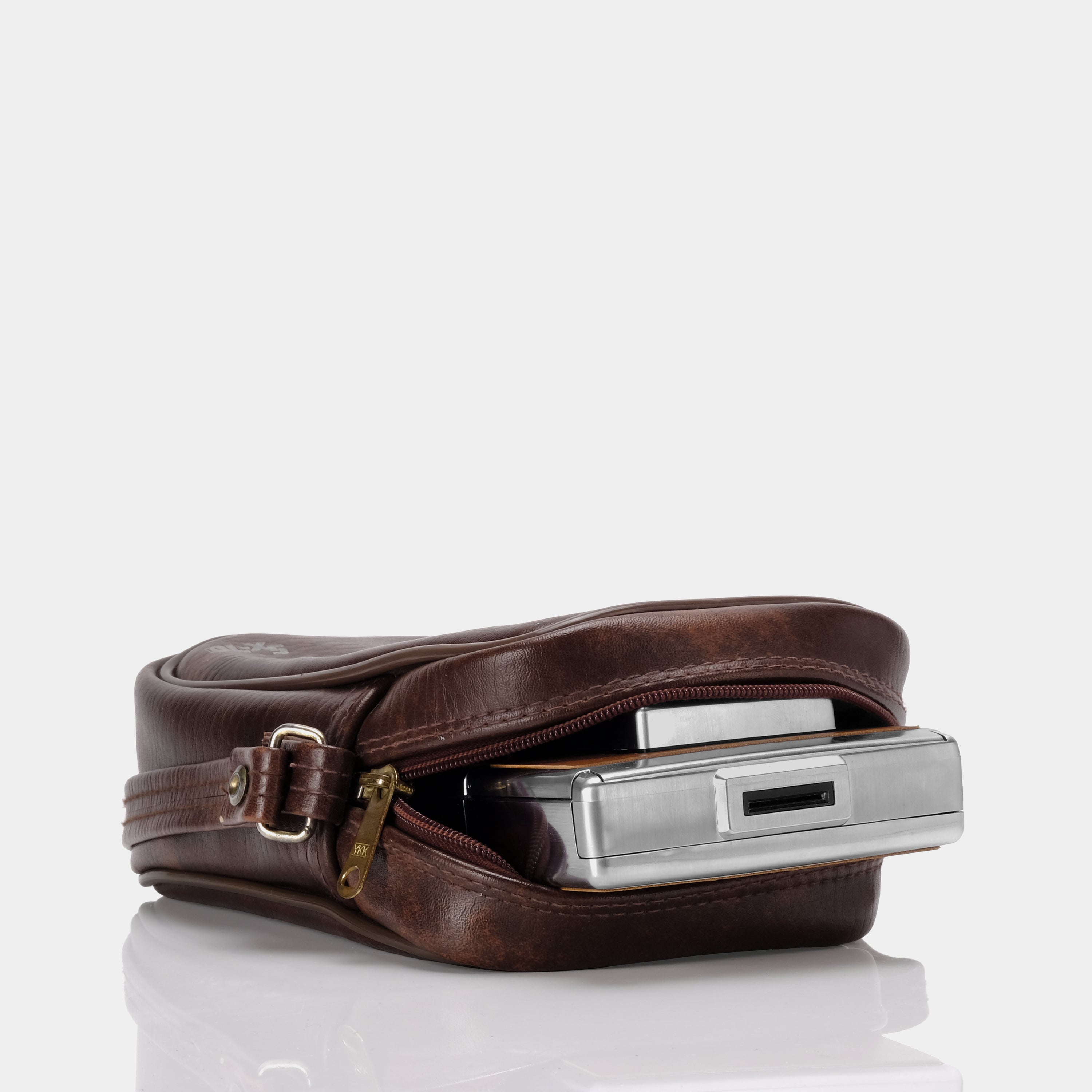 Vintage Brown Polaroid SX-70 Folding Leather Camera Case - Perfect for Instant Film Photography, Travel & Retro Style Enthusiasts
