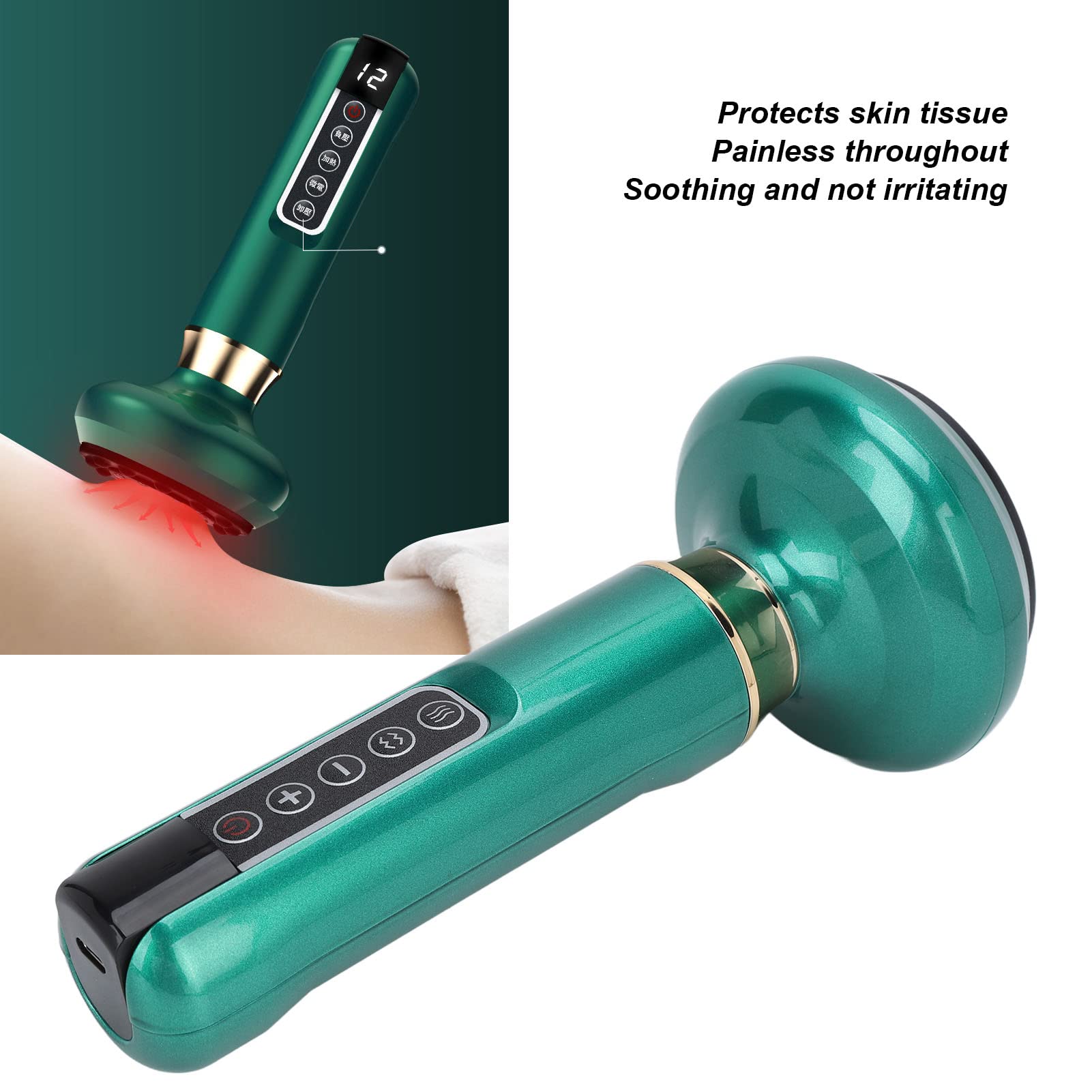 Electric Cupping Massager with Infrared Heating - Rechargeable Cupping Therapy Device for Full Body Muscle Relaxation & Pain Relief - Perfect for Home Spa, Post-Workout Recovery & Stress Relief