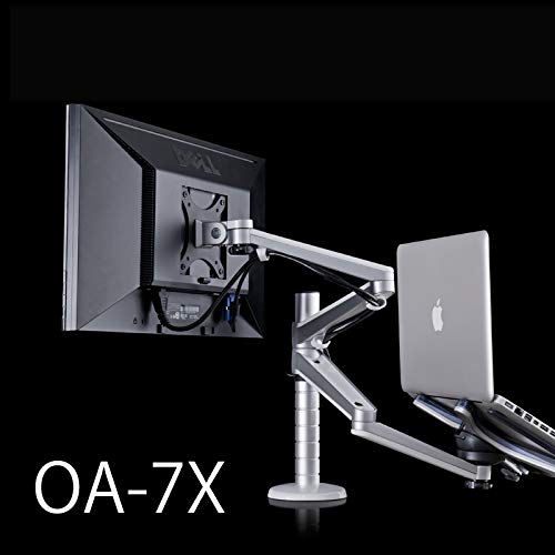 OA-7X Dual Monitor Arm Stand - Full Motion Adjustable 25 Inch LCD Monitor Mount with Laptop Holder for Ergonomic Desktop Setup | Perfect for Home Office, Gaming & Workstations