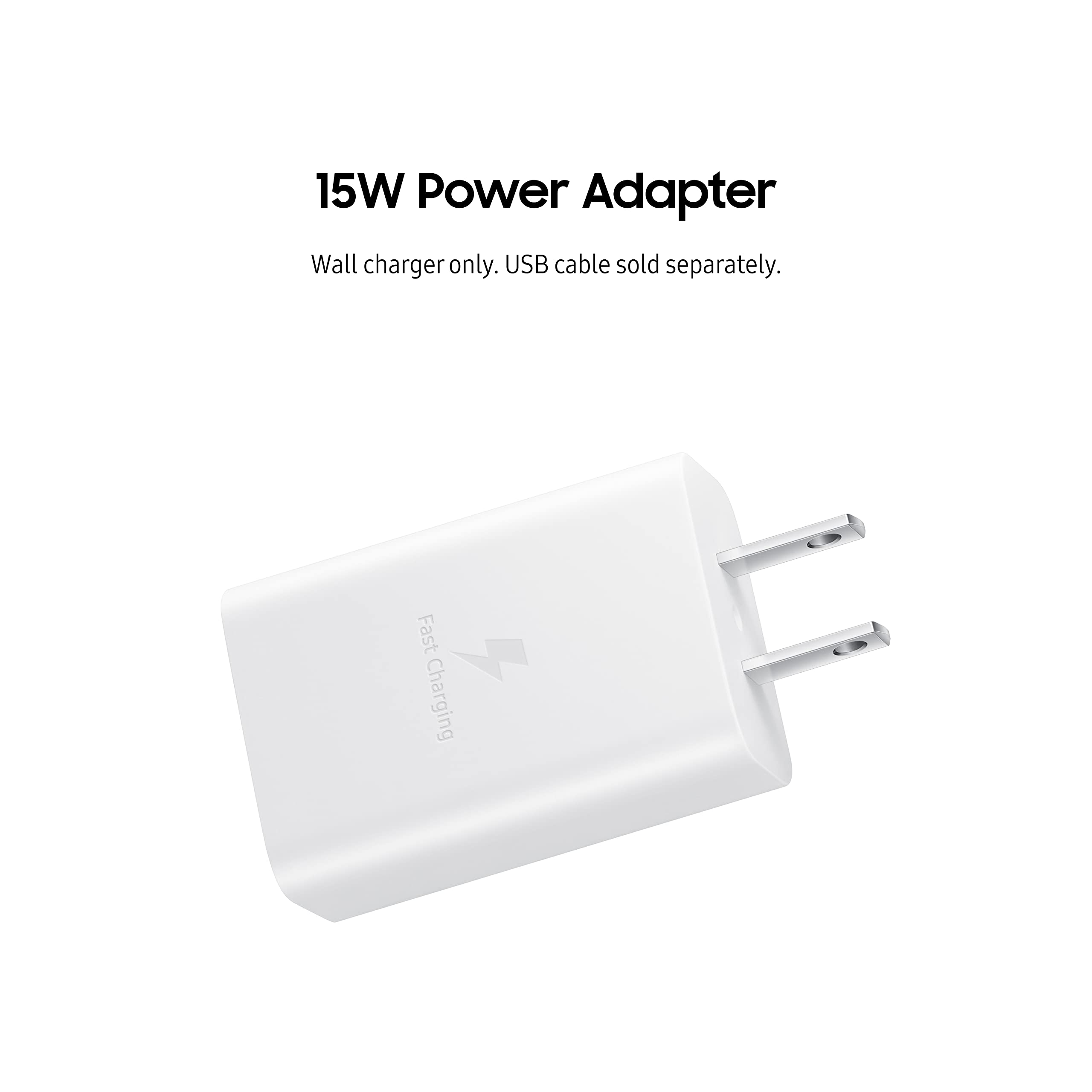 Samsung 15W Fast Wall Charger USB-C Power Adapter - White (Retail Packaging) | Quick Charge for Galaxy Phones, Tablets & More | Perfect for Home, Office & Travel
