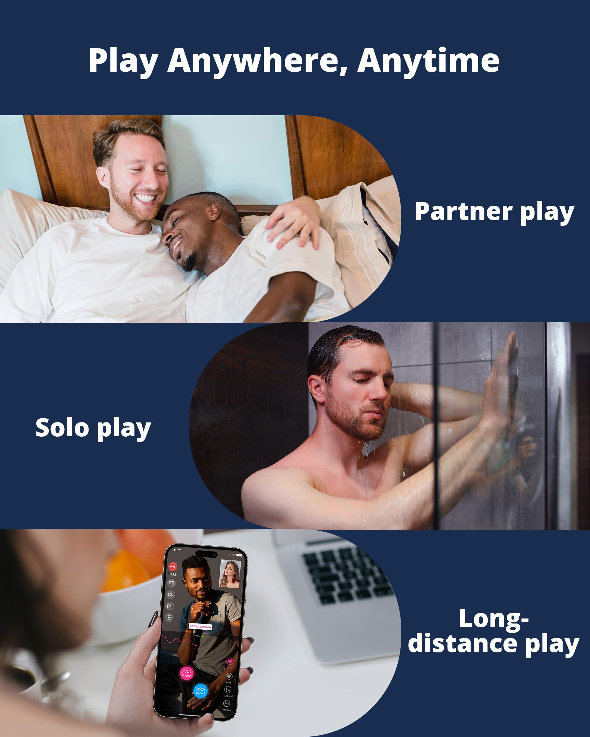 LOVENSE Edge 2 Prostate Massager for Men - Powerful APP Remote Control Vibrating Butt Plug, Adult Sex Toy with Intense Vibrations for Beginners & Advanced Users | Perfect for Couples Play, Solo Exploration & Long Distance Relationships