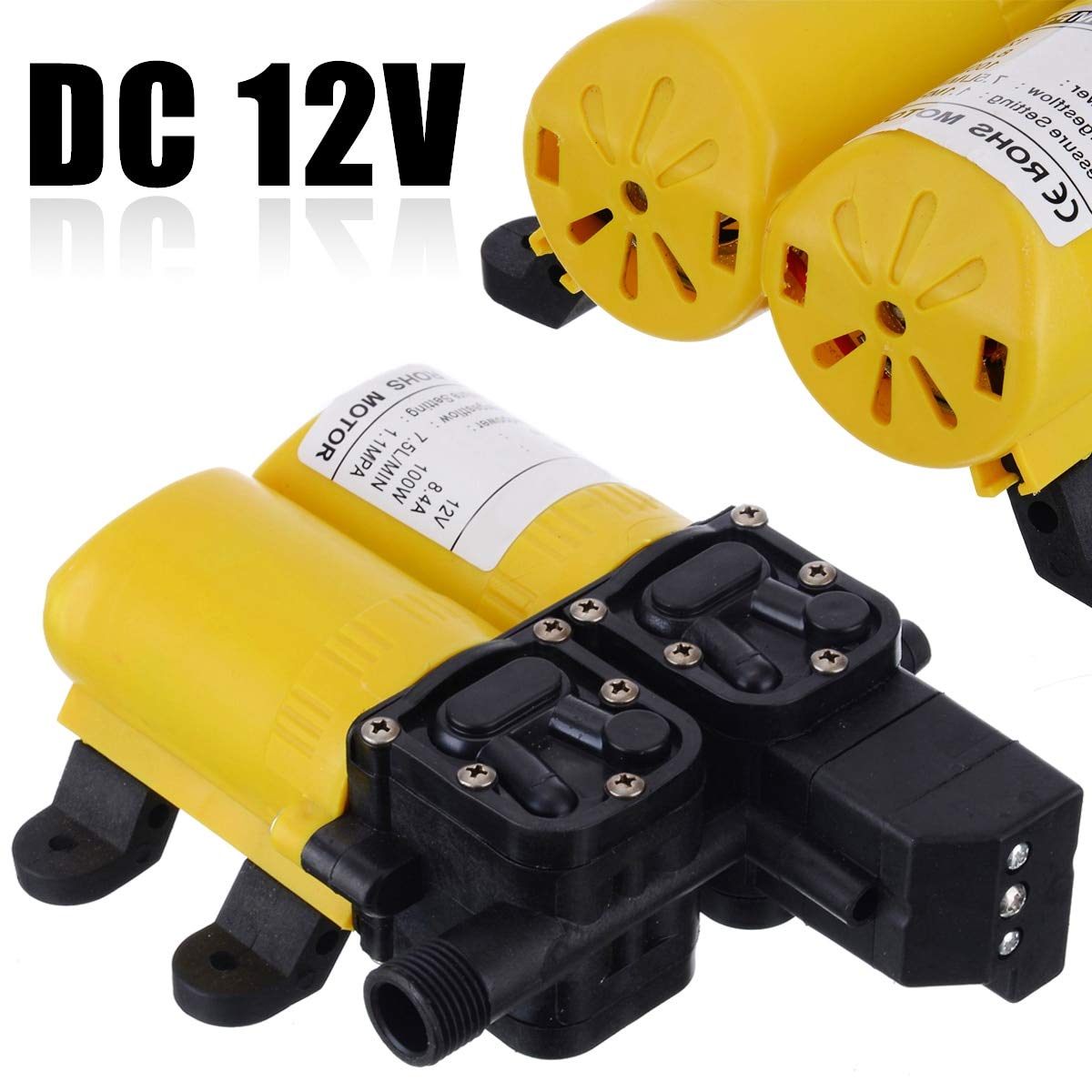 12V 80W High Pressure Diaphragm Water Pump - Electric Marine Boat Pump for Caravan, RV, Motorhome & Off-Grid Water Systems | Ideal for Freshwater Transfer, Bilge Pumping & Outdoor Camping Use