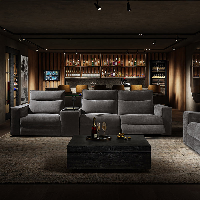 EliteNest Smart Reclining Theater Sofa with Built-in Bluetooth Speakers - Luxury Home Theater Seating for Movie Nights & Gaming Setup