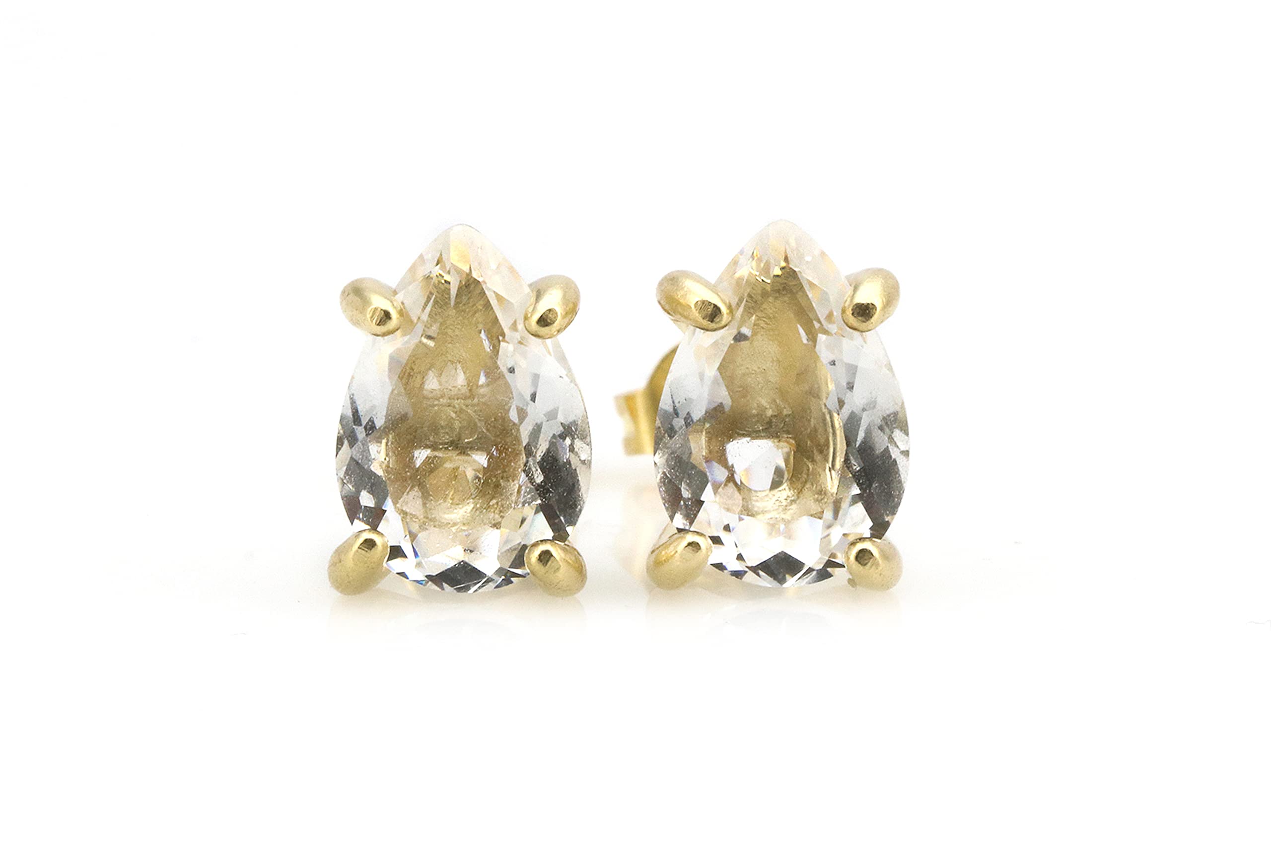 Sparkly Quartz Stud Earrings for Women - Gold Crystal Jewelry for Casual & Chic Outfits