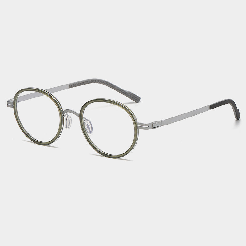 Romel Retro Oval Titanium Business Glasses Frame - Lightweight & Durable Eyewear for Professionals & Office Use