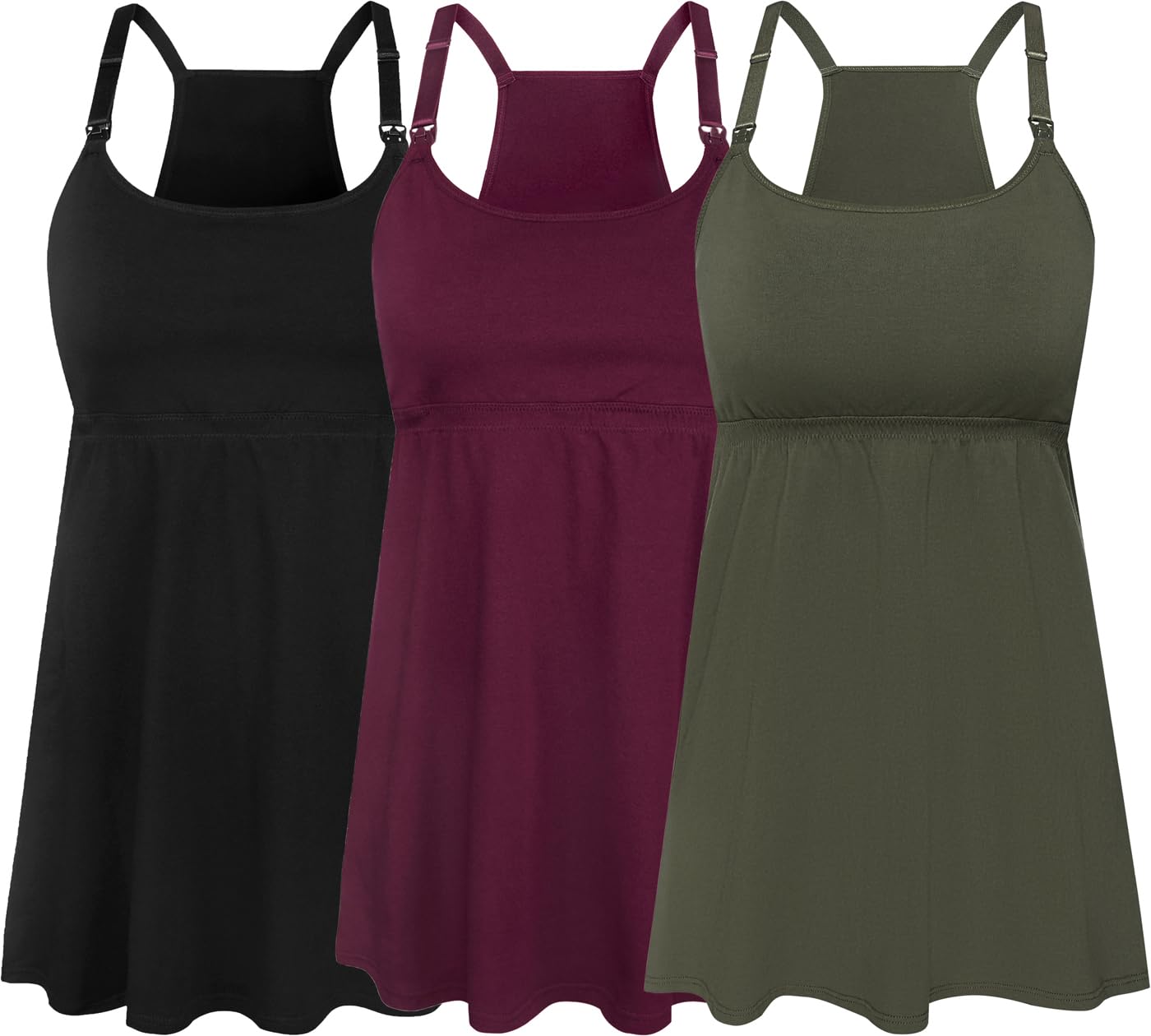 SUIEK Women's Maternity Nursing Tank Top - Soft Cotton Breastfeeding Nightgown & Nursing Sleepwear for Comfortable Pregnancy and Postpartum Care - Perfect for Nighttime Nursing, Lounging and Hospital Stay