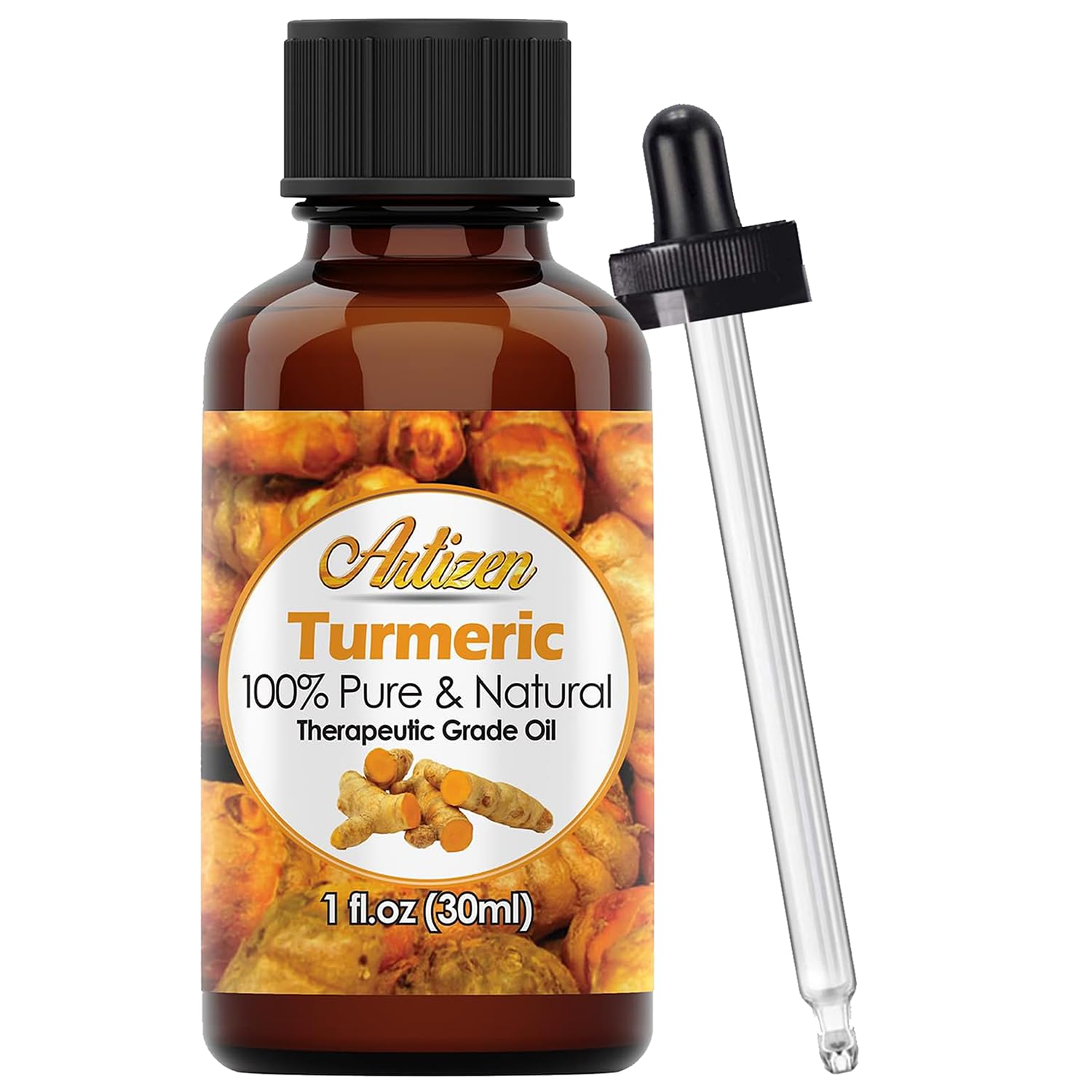 Artizen 30ml Pure Turmeric Essential Oil - 1 Fluid Ounce for Aromatherapy, Massage & Skin Care