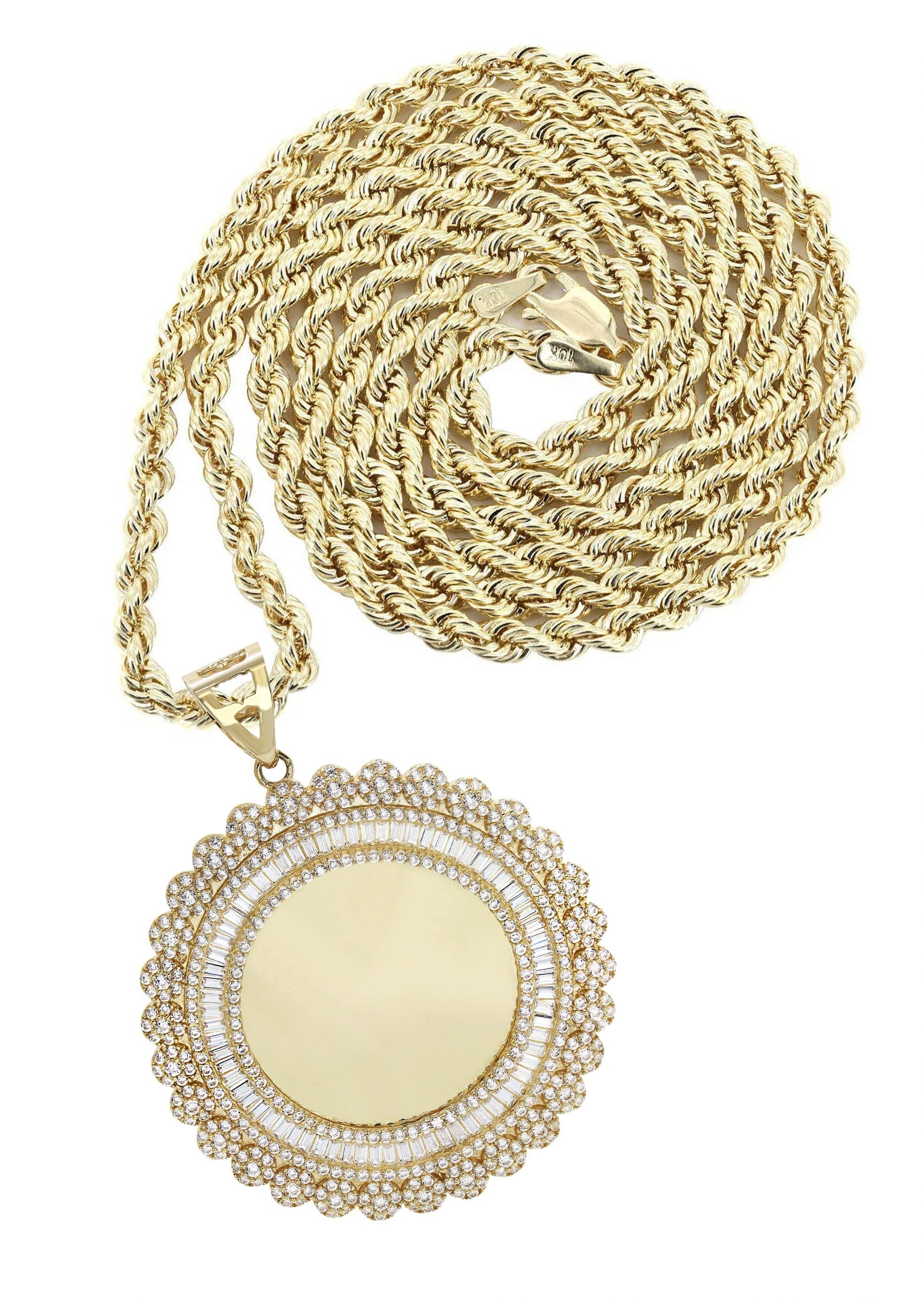 10K Yellow Gold Round Picture Necklace for Women - 23.5 Grams Custom Photo Pendant - Perfect for Anniversary, Birthday & Mother's Day Gifts